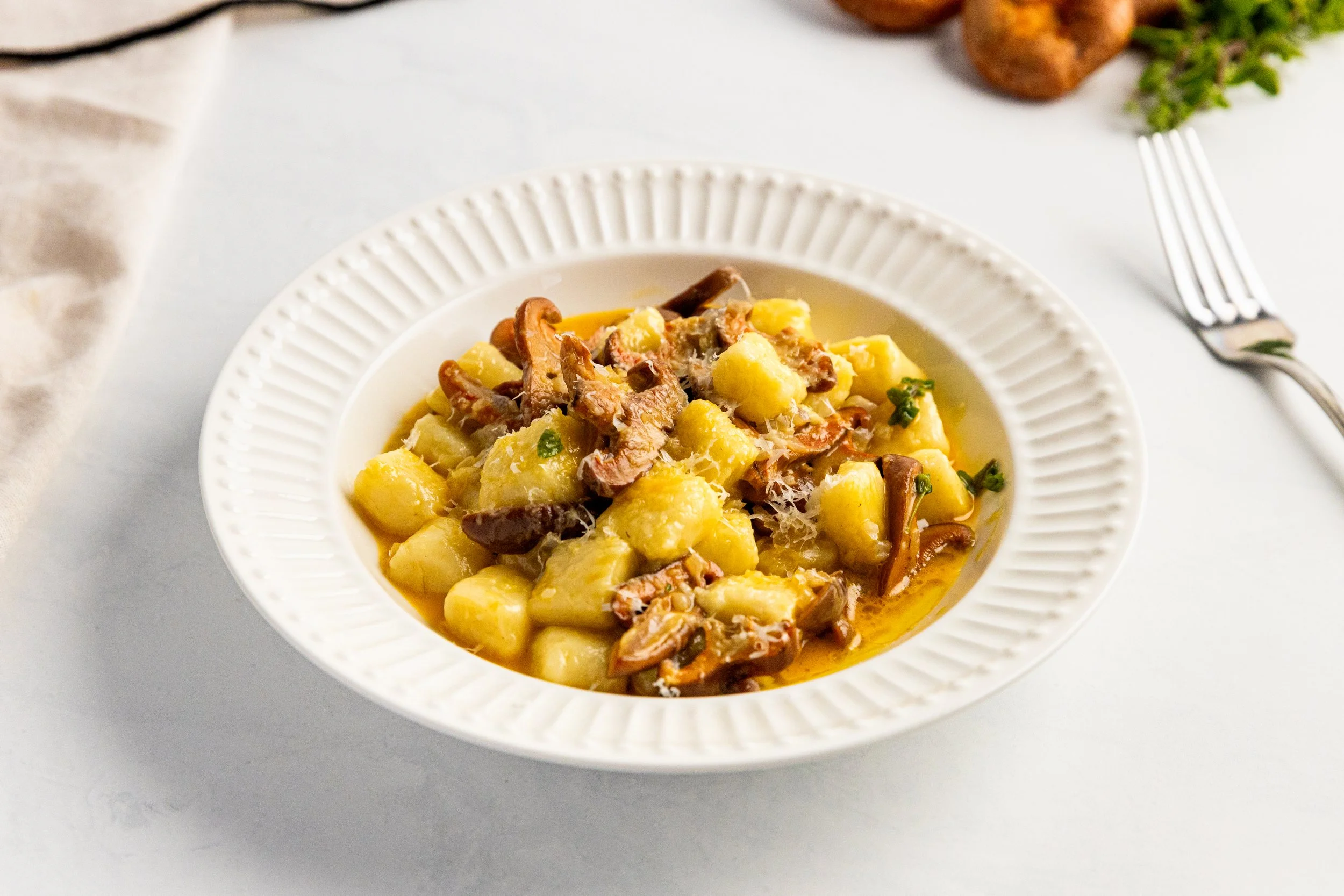 Gnocchi with Pine Mushroom Ragu