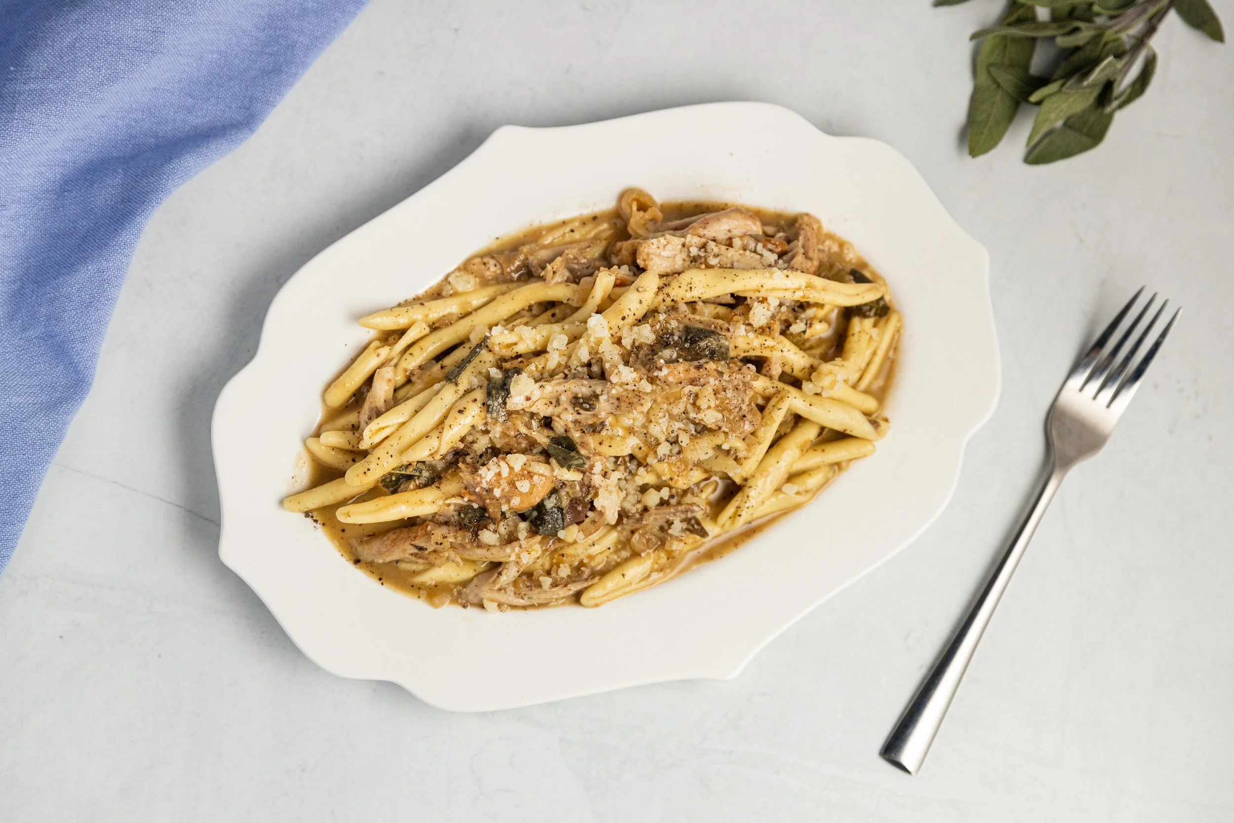Chicken and Porcini Strozzapreti