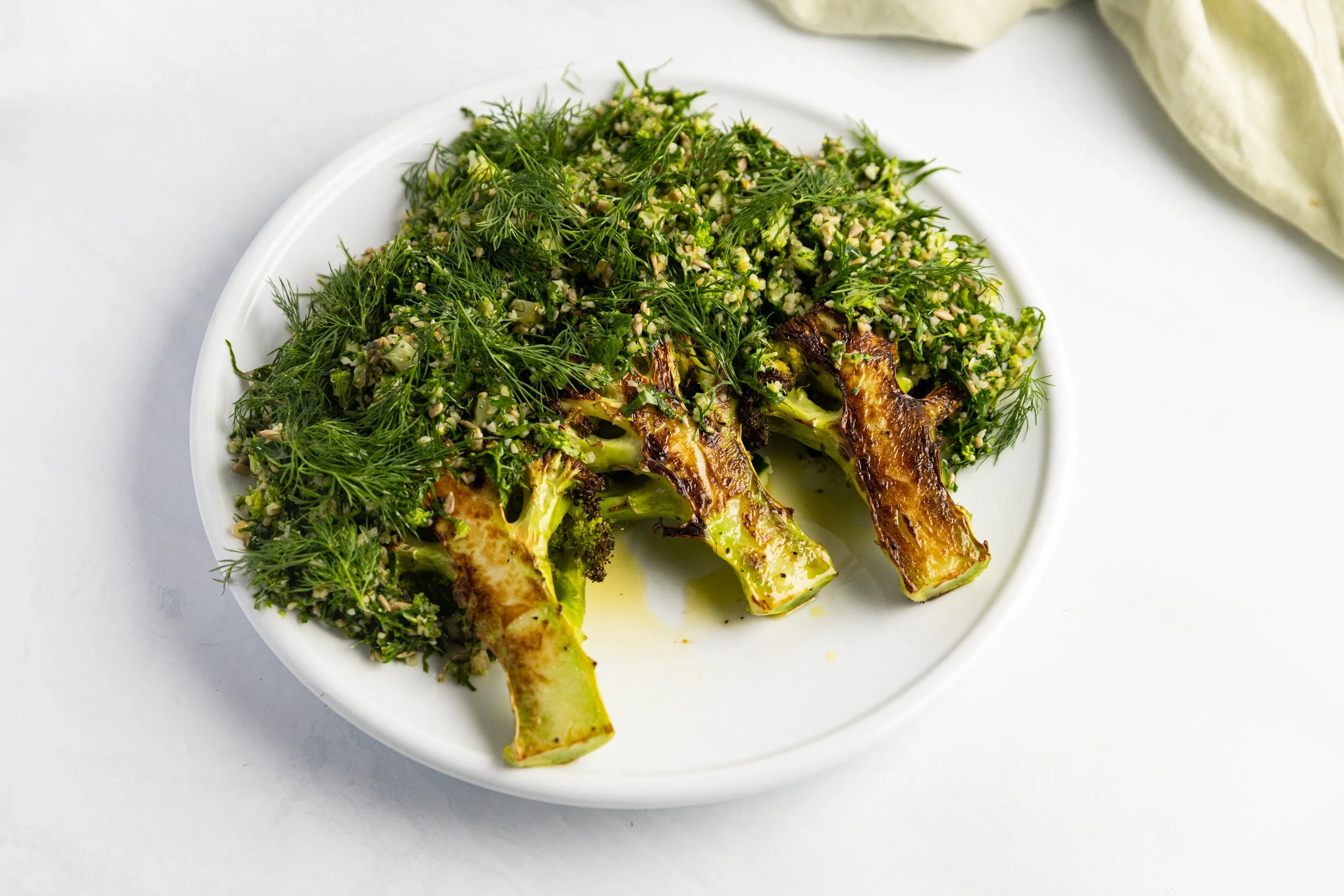 Broccoli Tabouleh with Slow-Roasted Stem