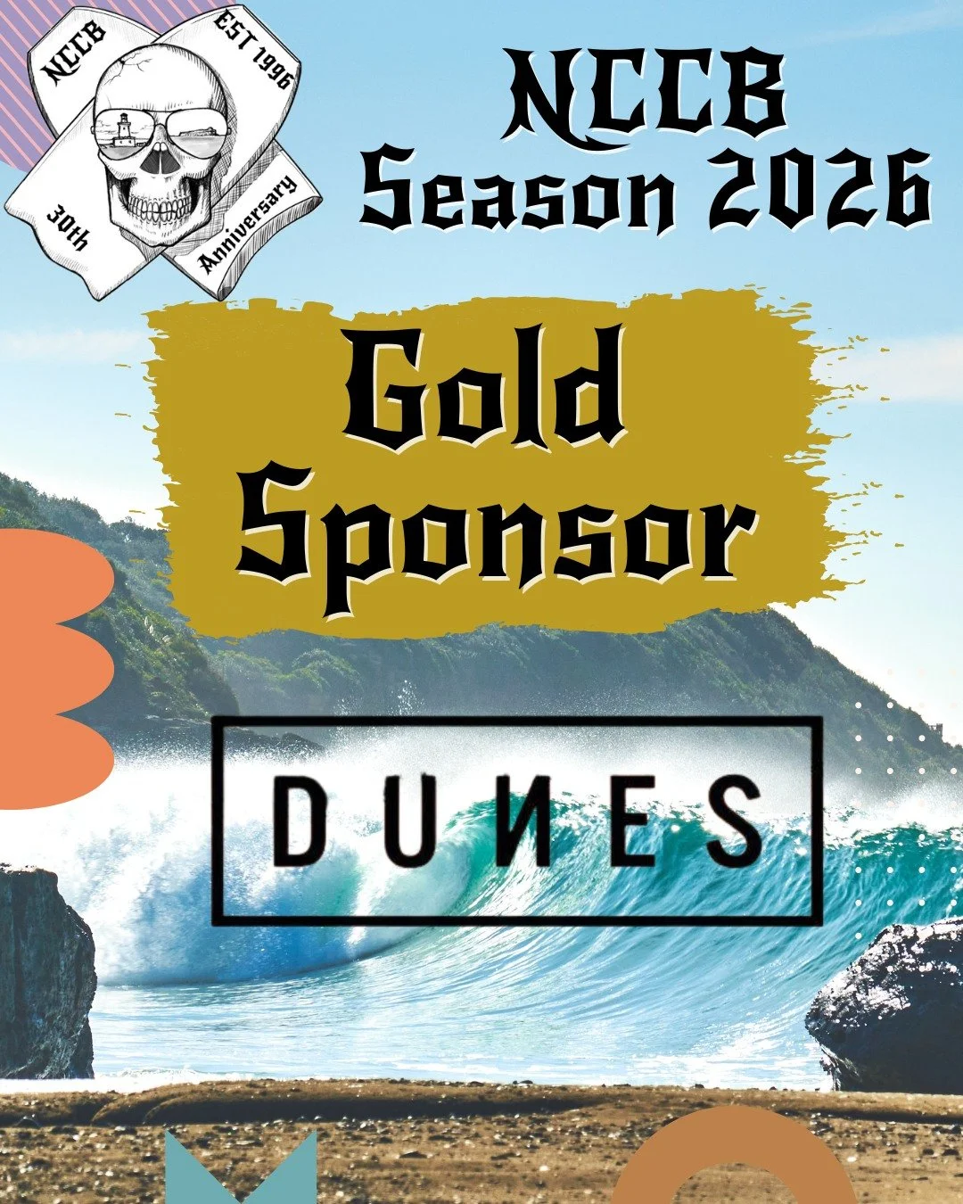Stoked to welcome Dunes Wetsuits as a 2026 sponsor. If you&rsquo;re chasing warm, flexible rubber for winter comps or early surfs, check out Dunes Wetsuits and back the crew backing NCCB this season.

@dunes_official