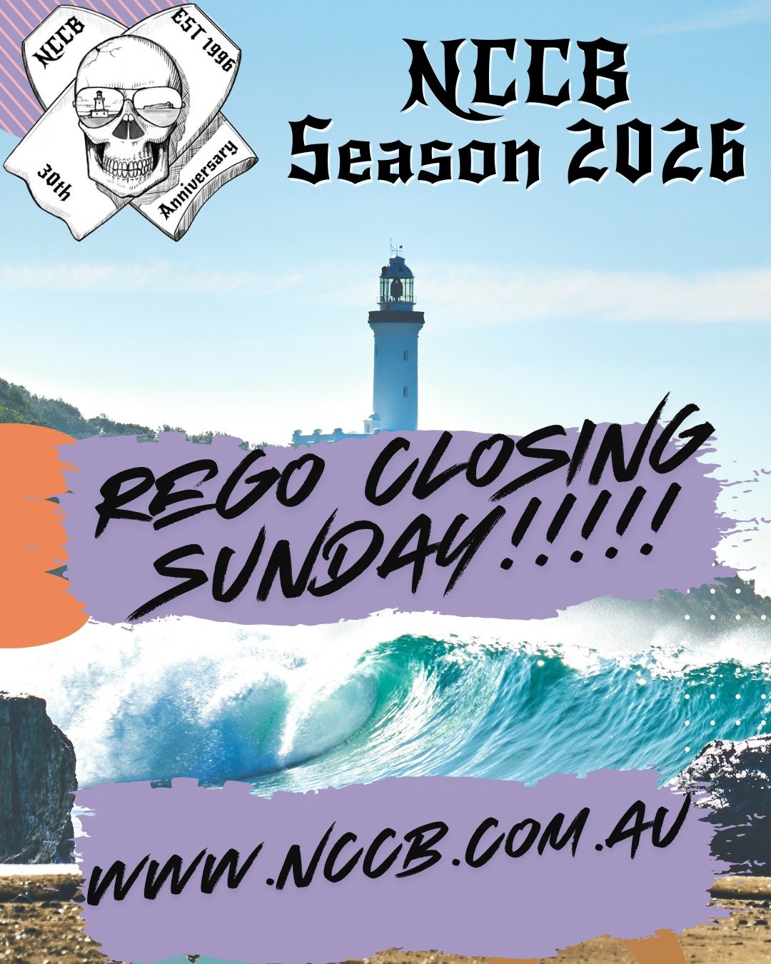 FINAL CALL - REGISTRATIONS CLOSE THIS WEEKEND!

This is it, crew. Registrations for the 2026 NCCB season close THIS SUNDAY February 8.

If you've been thinking about it, now is the time to commit. Don't miss your chance to be part of our historic 30t