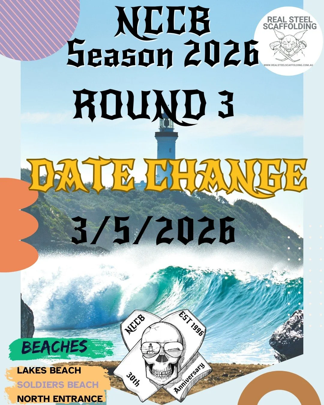 ROUND 3 DATE CHANGE | Presented by Real Steel Scaffolding

Round 3 has been rescheduled to Sunday, 3rd May due to competitors chasing the Shark Island Challenge trials and NSW State Titles.

Check-in emails will be sent the week before the new date. 