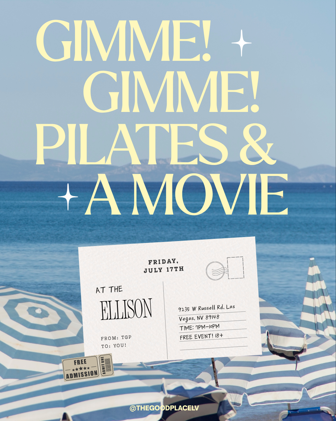 Gimmie, gimme, Pilates and a Movie night
