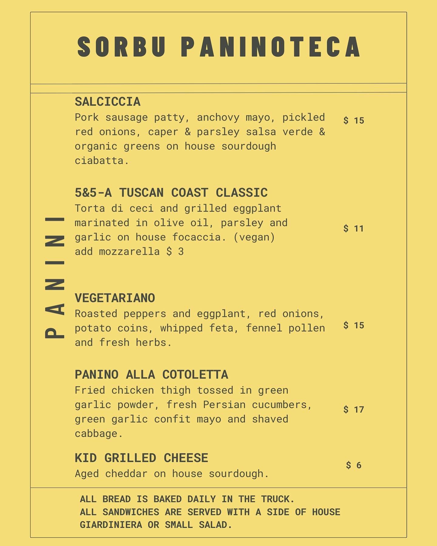 Current menu. Have a look see. Take a gander. Sneak a peak. New hours: Thursday-Sunday 12-8. ☮️