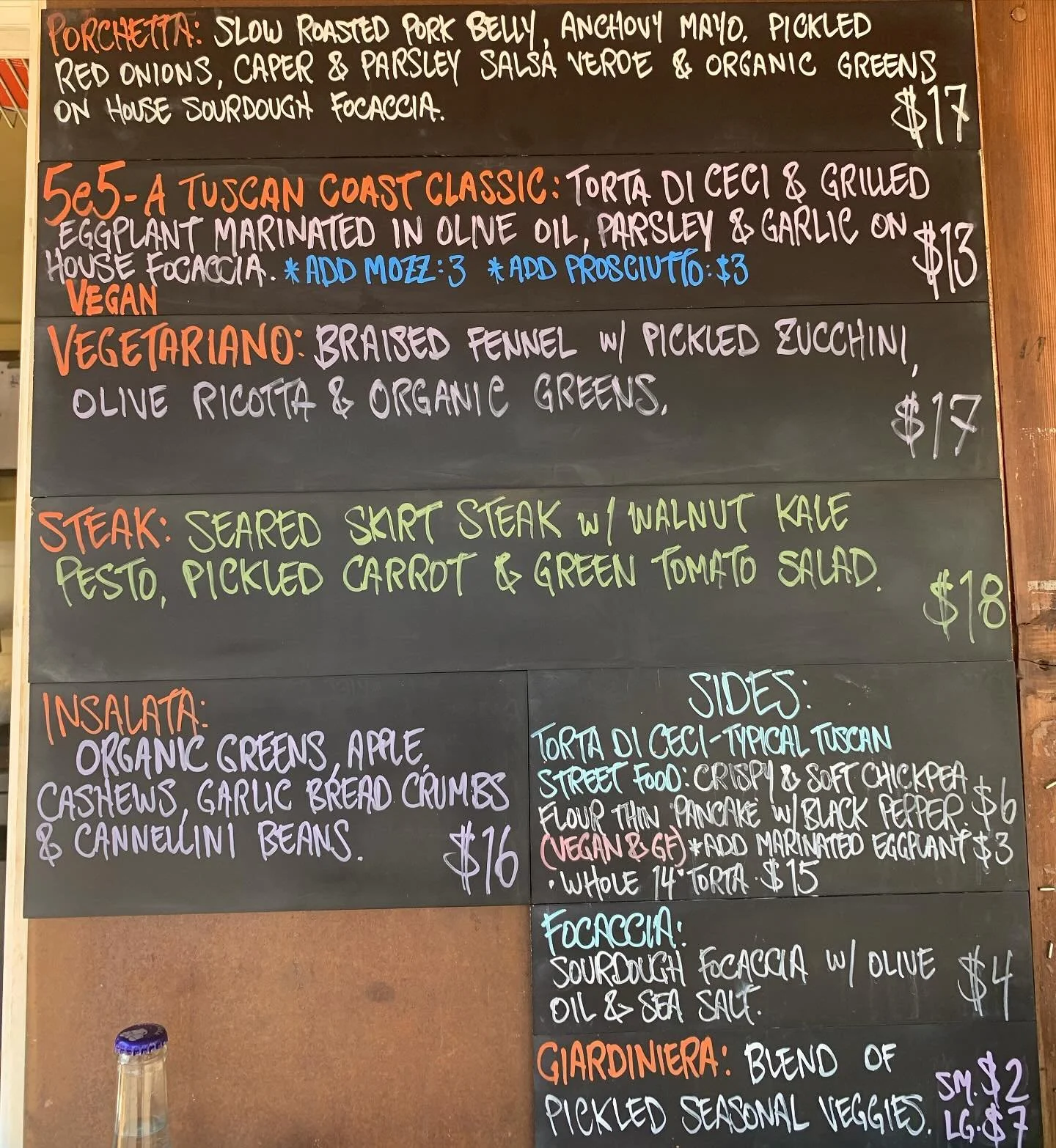 CURRENT MENU 8/30
Menu always subject to change as we run out of stuff. To be replaced with something equally as fun and seasonal. Thanks!