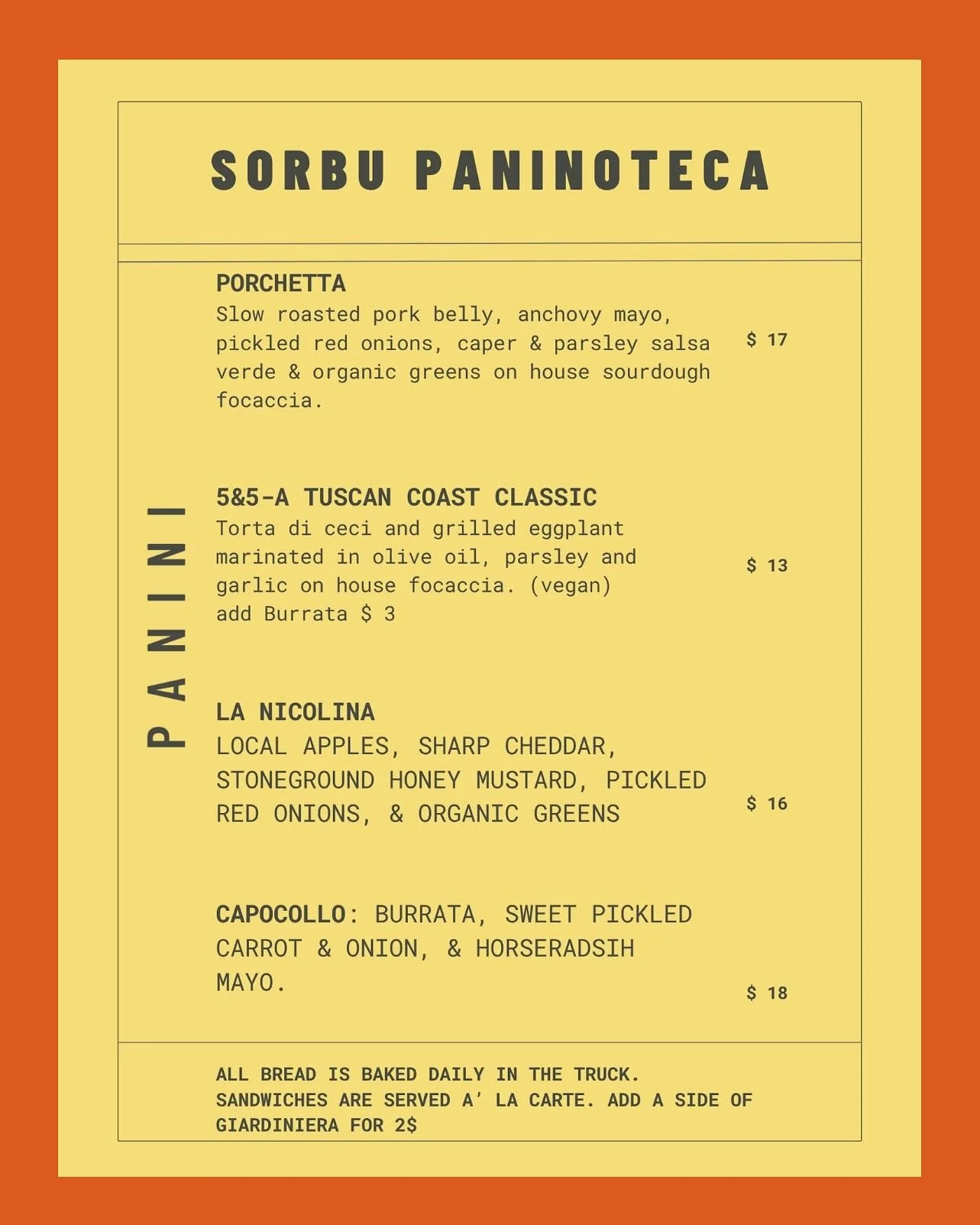 Current menu 10/22-10/25