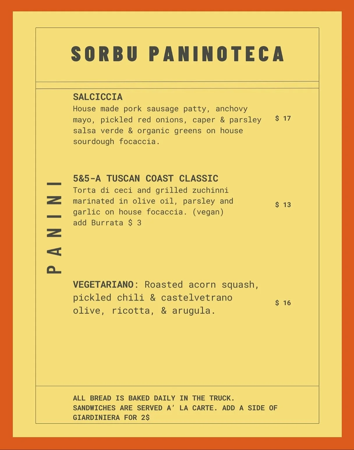 Current menu 11/5-11/8 ✌️