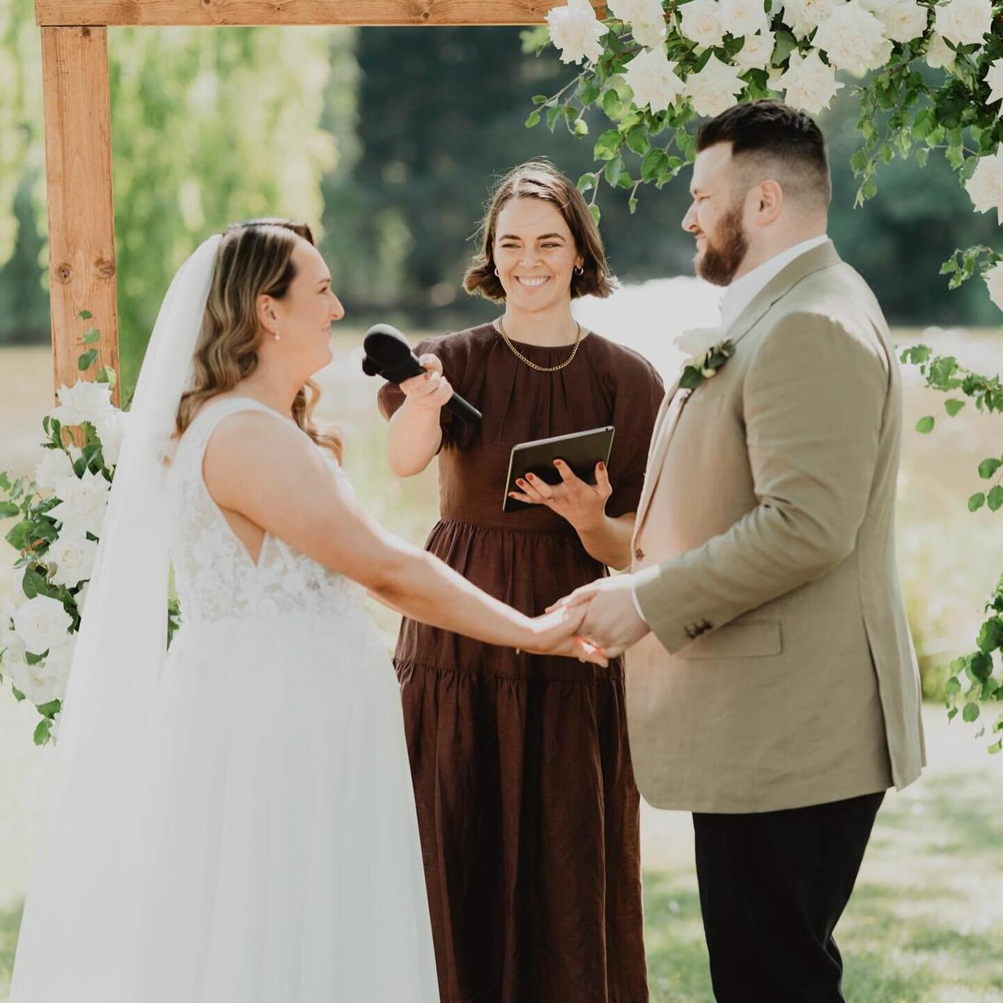 Maddie and Tommy&rsquo;s ceremony was 50% giggles, 50% happy tears. Look at the grins on this pair. Utter joy.

When deciding who was to say their vows first, they opted for a coin toss (pictured), which was slightly rigged&hellip; &ldquo;Heads, Madd