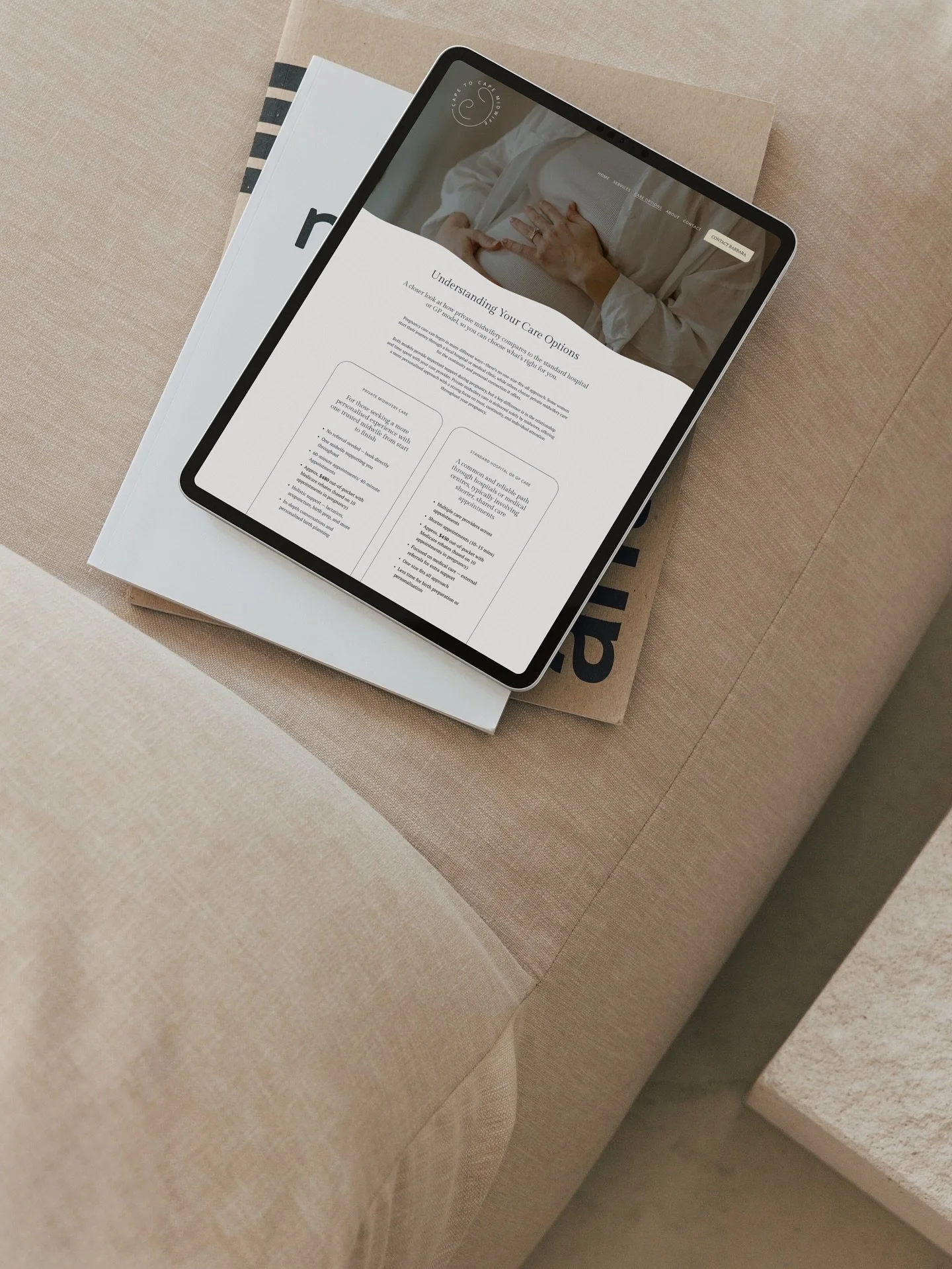 Designing the new Cape to Cape Midwife website was about so much more than creating something beautiful. To refine the layout, I first needed to fully understand Barbara&rsquo;s services, add ons, and the client experience from start to finish.

One 