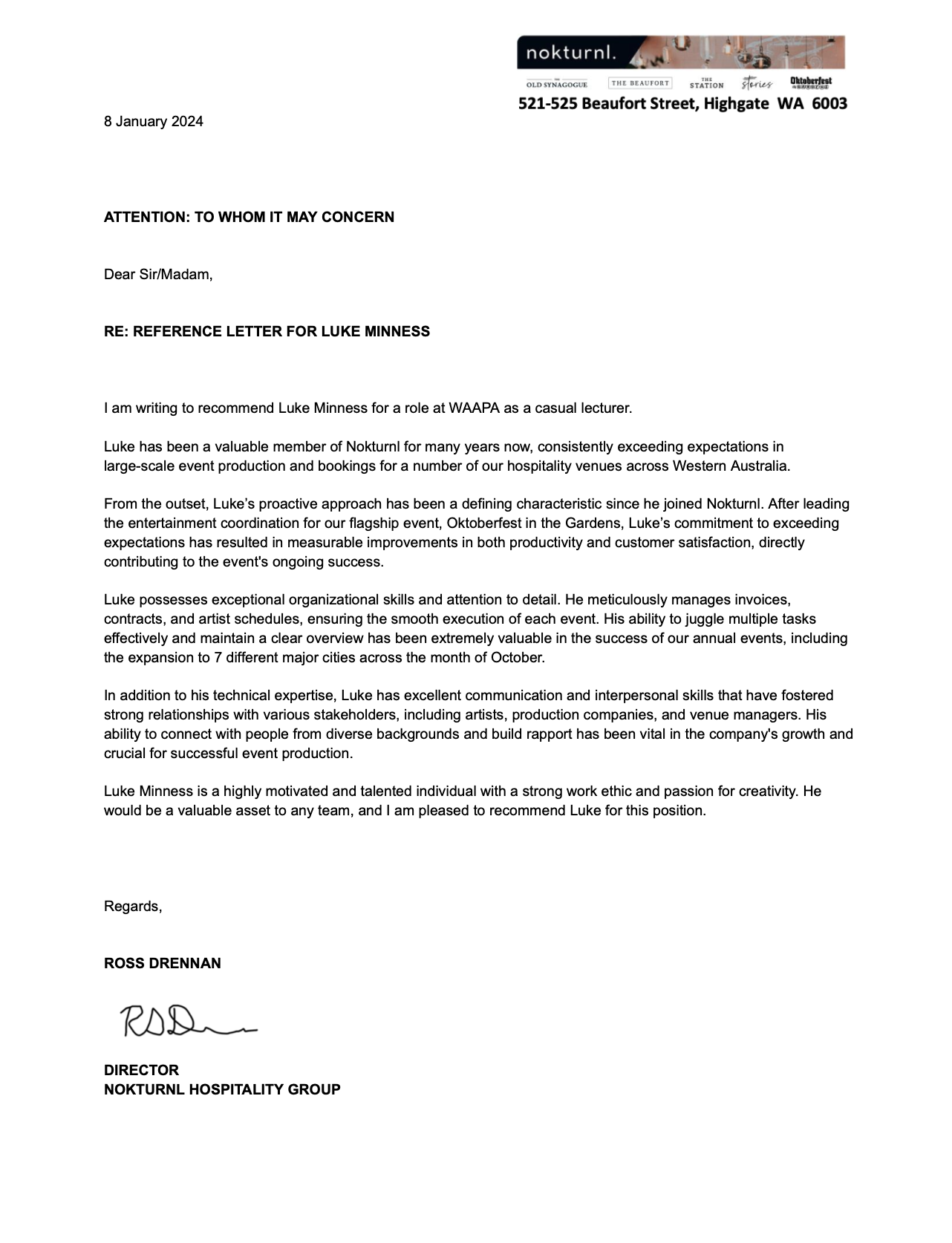 Ross Drennan - Director of Nokturnl 