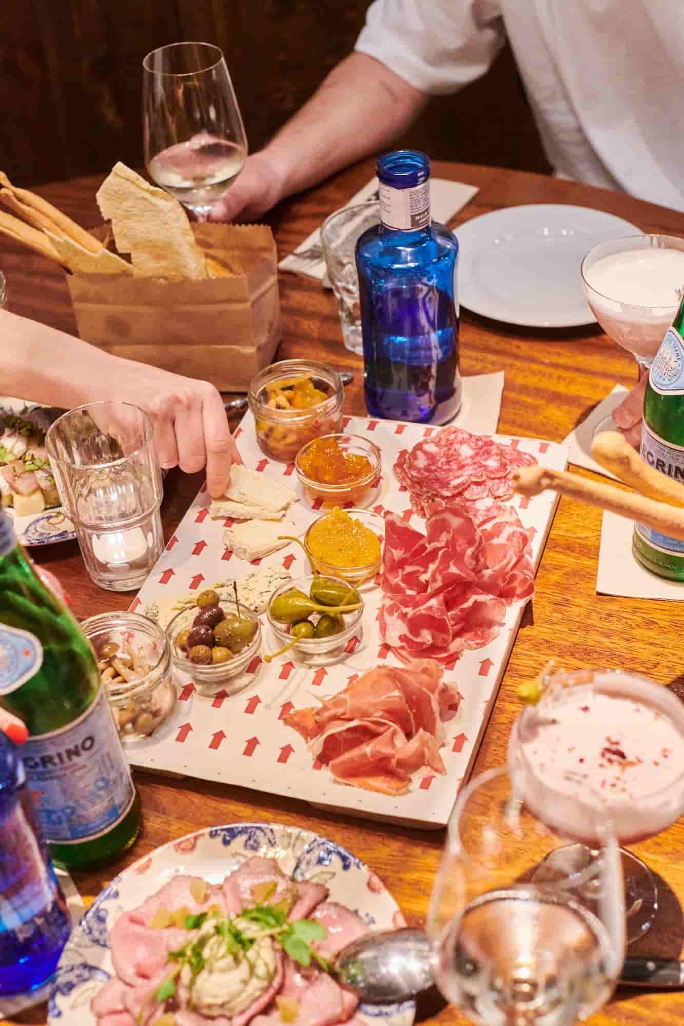 Italian brunch restaurant table in Barcelona