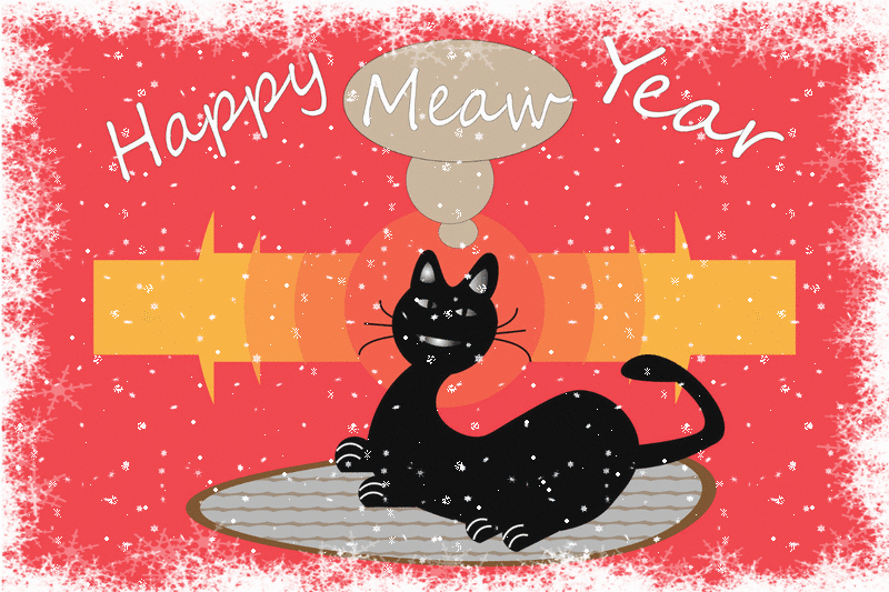 Happy Mew Year Day For Cats.
