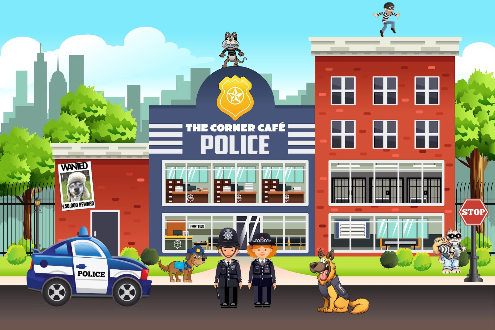 Cops and Robbers at The Corner Café