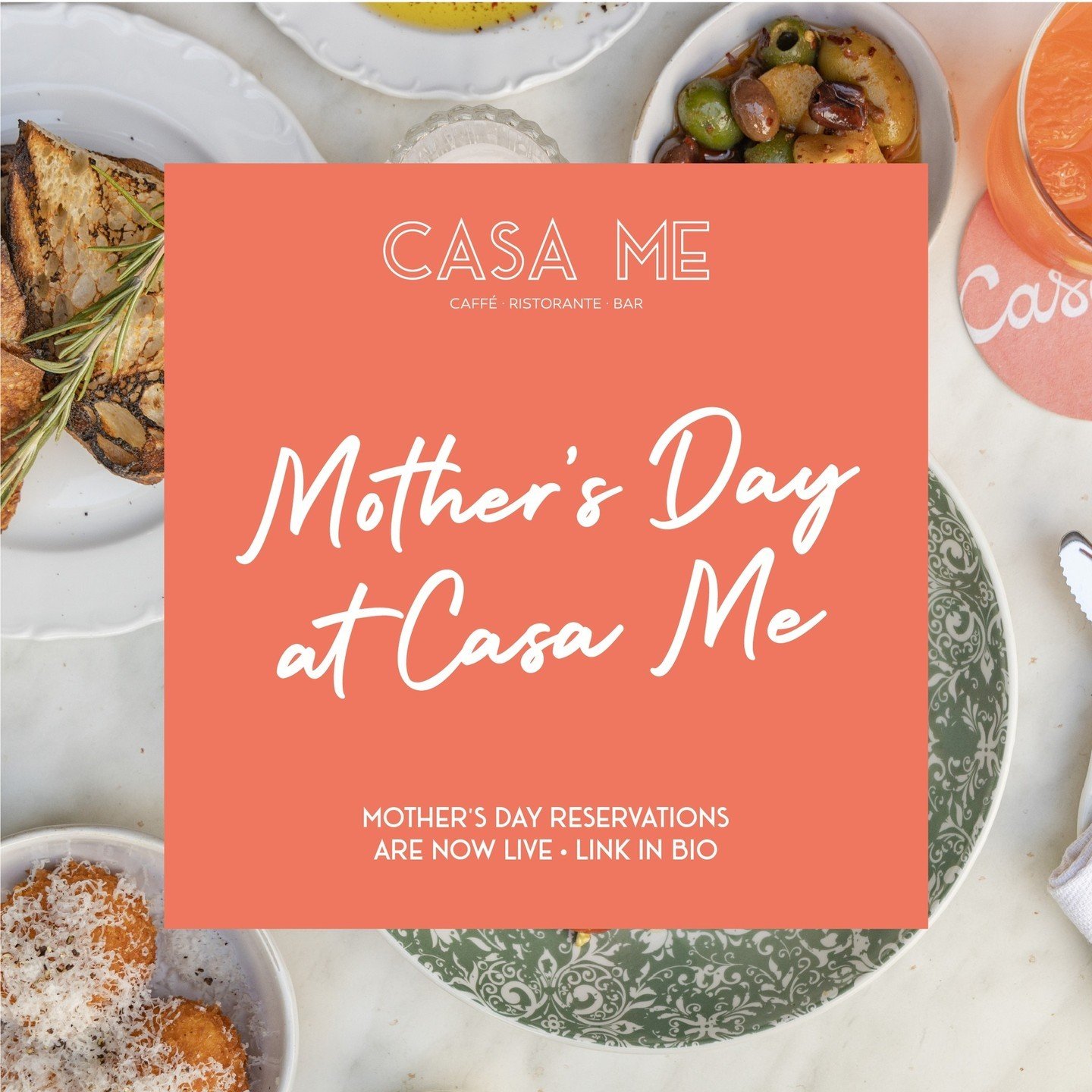 Treat mom to lunch or dinner at Casa Me🤍⁠
⁠
Mother's Day reservations are live! Reserve your table through the link in our bio.