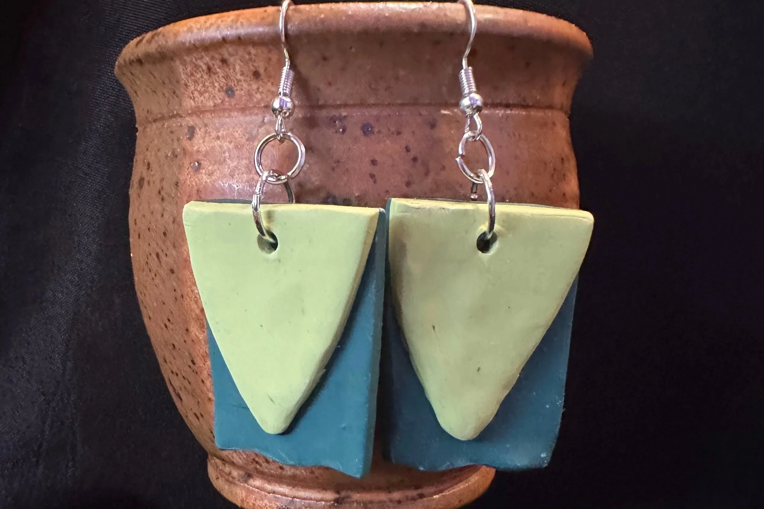 two tone green triangle & rectangle