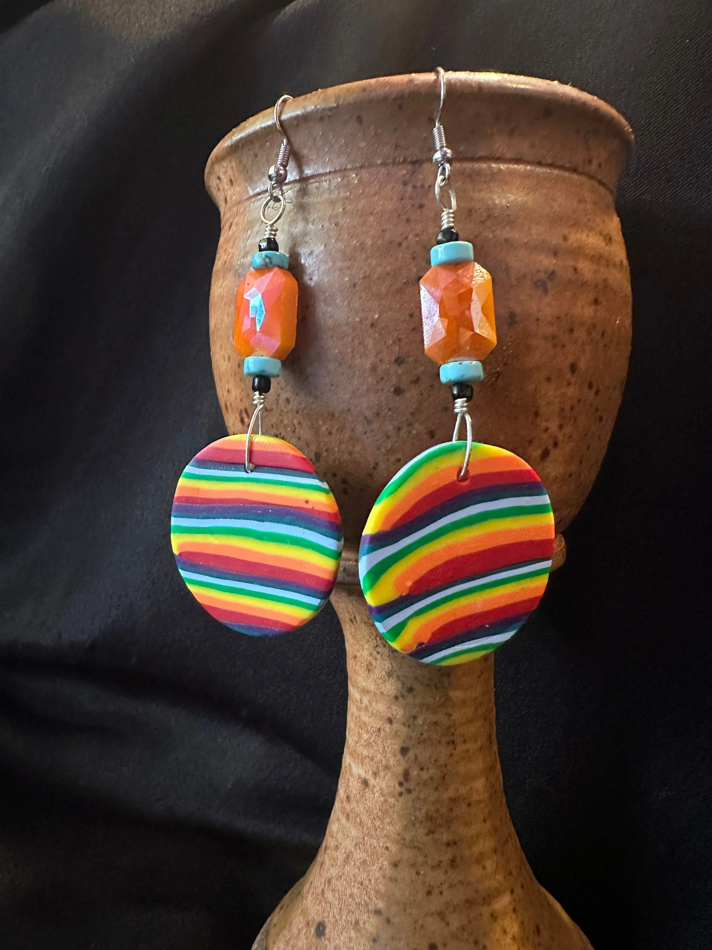rainbow circle earring