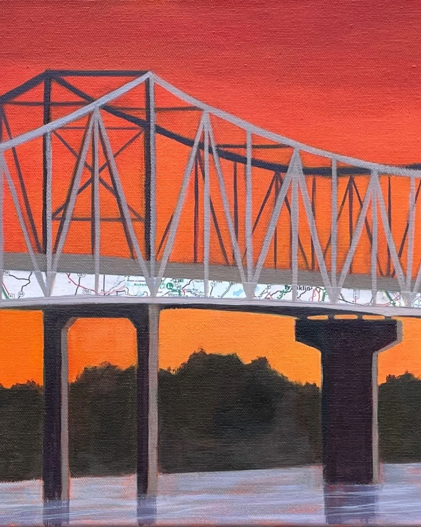 The Steamboat Bill Bridge crosses the Tennessee River into Decatur and it was this idea that immediately sprung to mind when we came up with the theme of our upcoming show, &ldquo;Connections.&rdquo; I wanted to convey the convergence of these ten lo