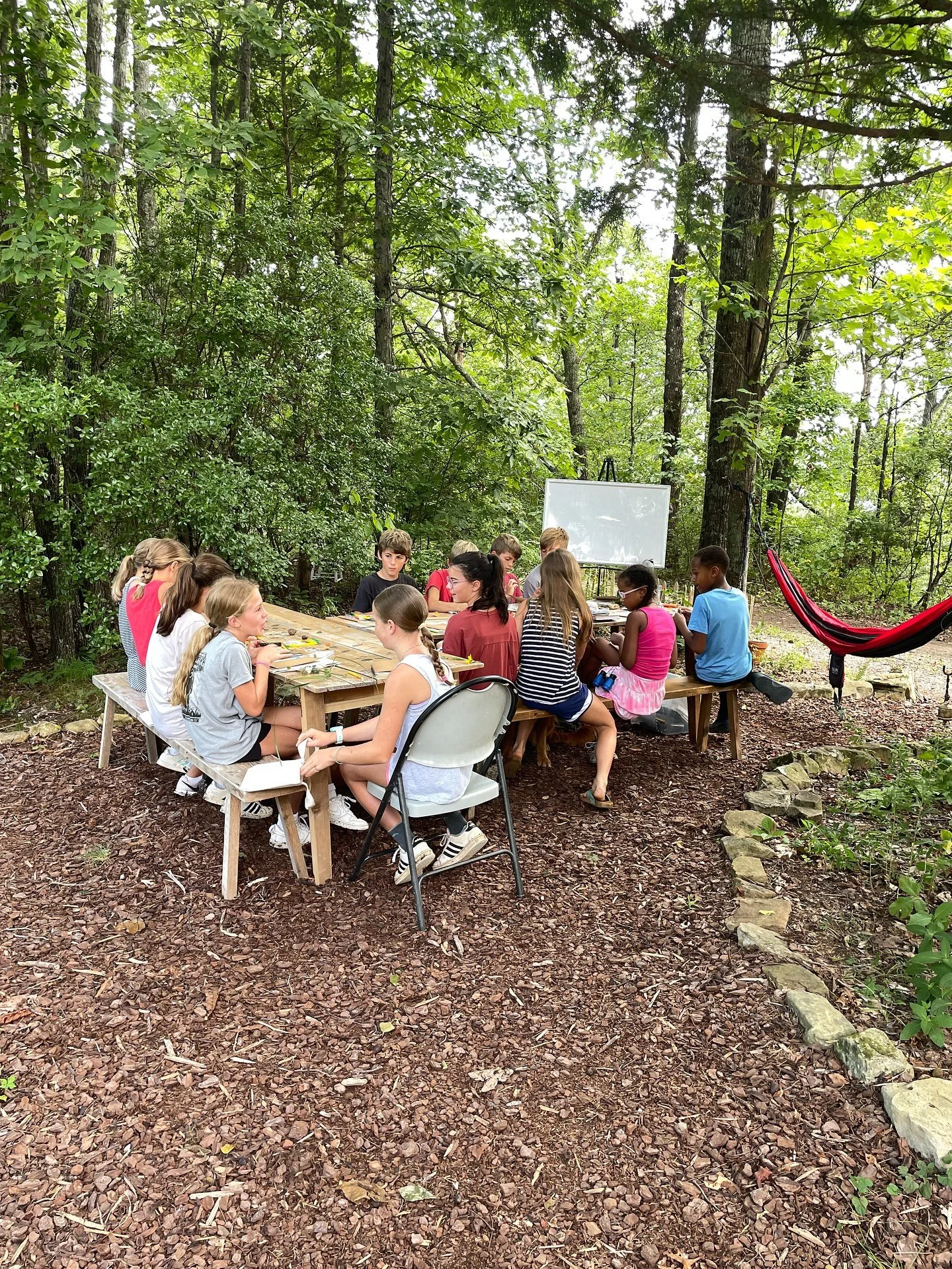 Day one of The Art of Noticing! The outdoor classroom was full of fun and discovery today as we talked about observation skills and explored the surrounding area. We went over the basics of keeping a nature notebook in much the same way as a detectiv