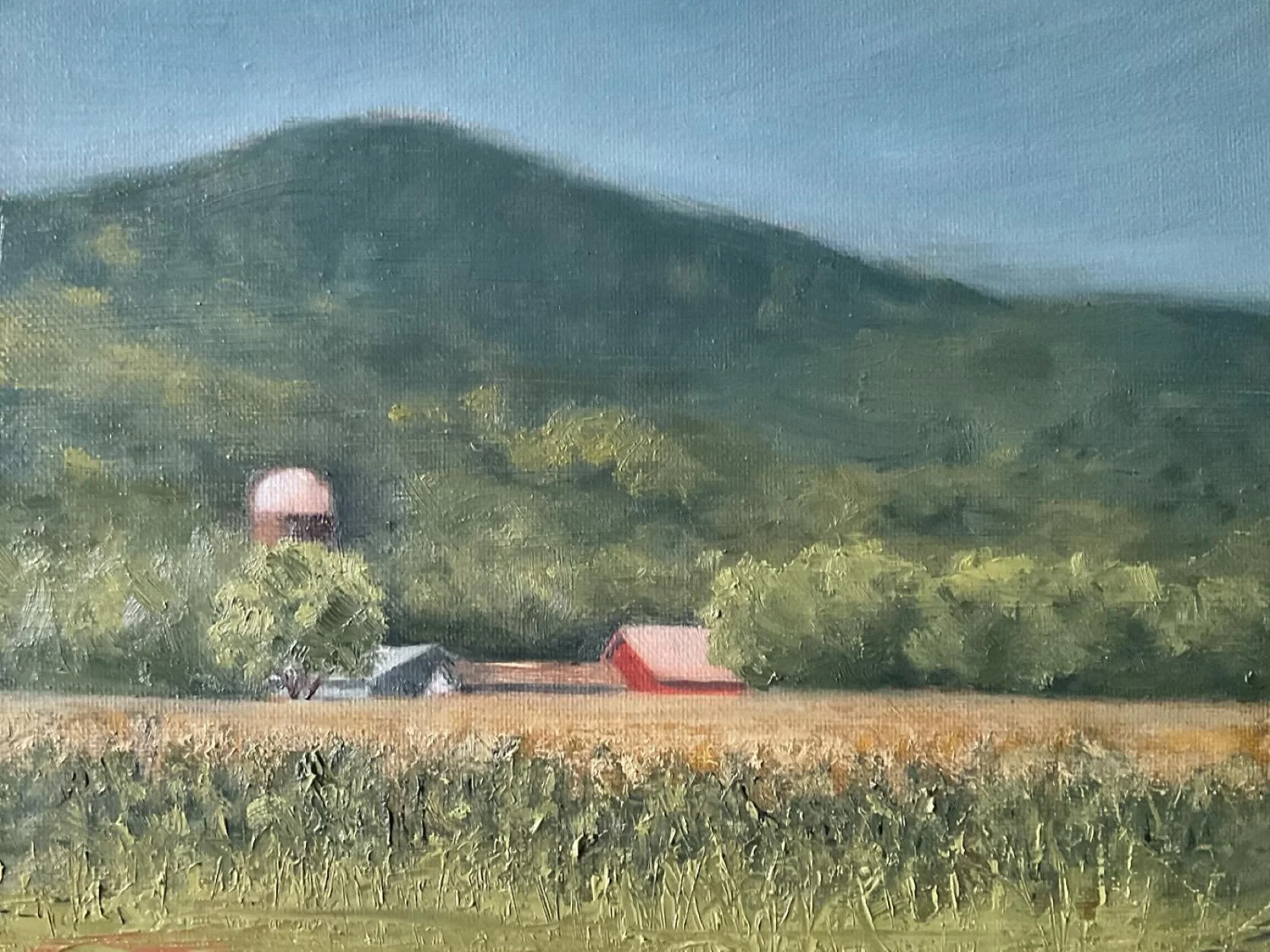My very first plein air painting, begun outdoors on location and finished in the studio. I have loved learning to paint this way, though it&rsquo;s been a huge learning curve to both paint landscapes from life and with oils. I&rsquo;m learning to emb