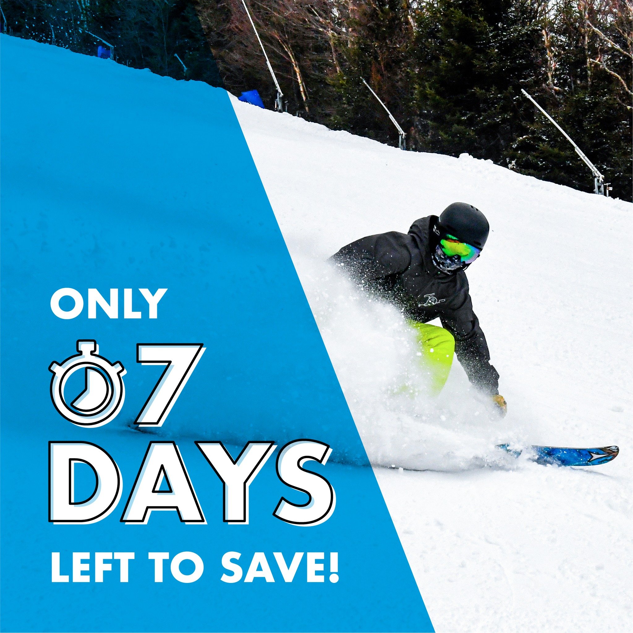 One week left to grab your 2024/25 season pass at its lowest price! Get exclusive perks including exclusive lodging discounts, 10% off renewals, flexible payment plan options, and more! 

Learn more and buy now using the 🔗 in bio!