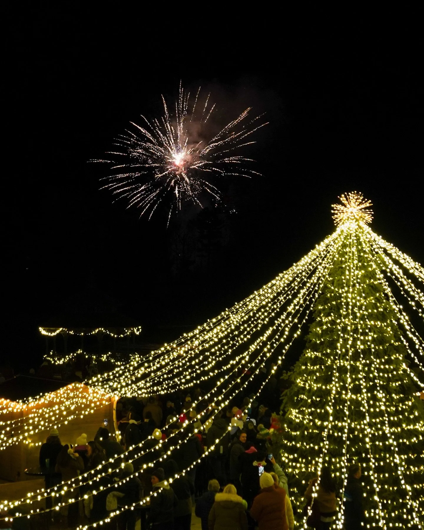 Wrapped up the day with a visit from Santa, tree lighting ceremony, and fireworks lighting up the night! 🎅✨🎆