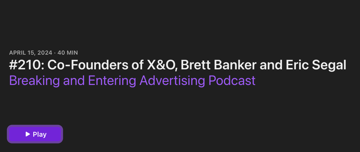 Breaking & Entering X&O Podcast