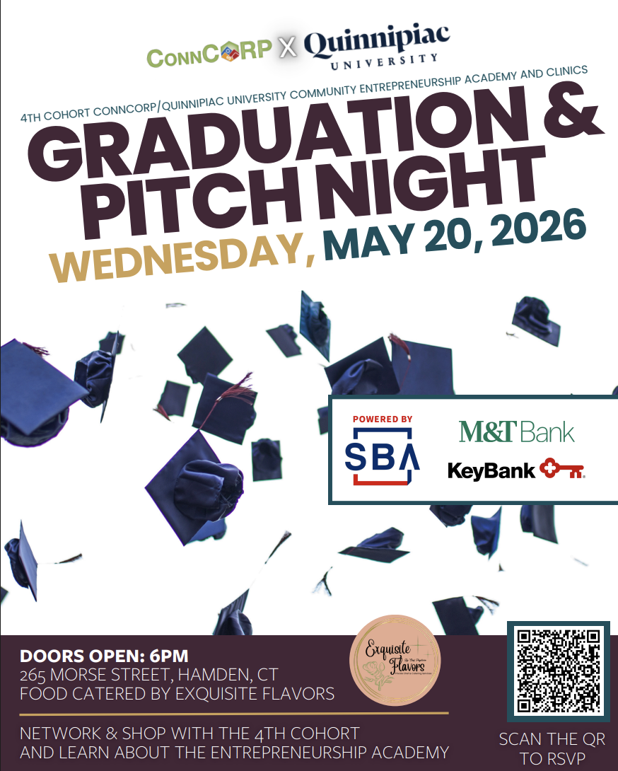 ConnCORP x QU Community Entrepreneurship Academy and Clinics Graduation and Pitch Competition