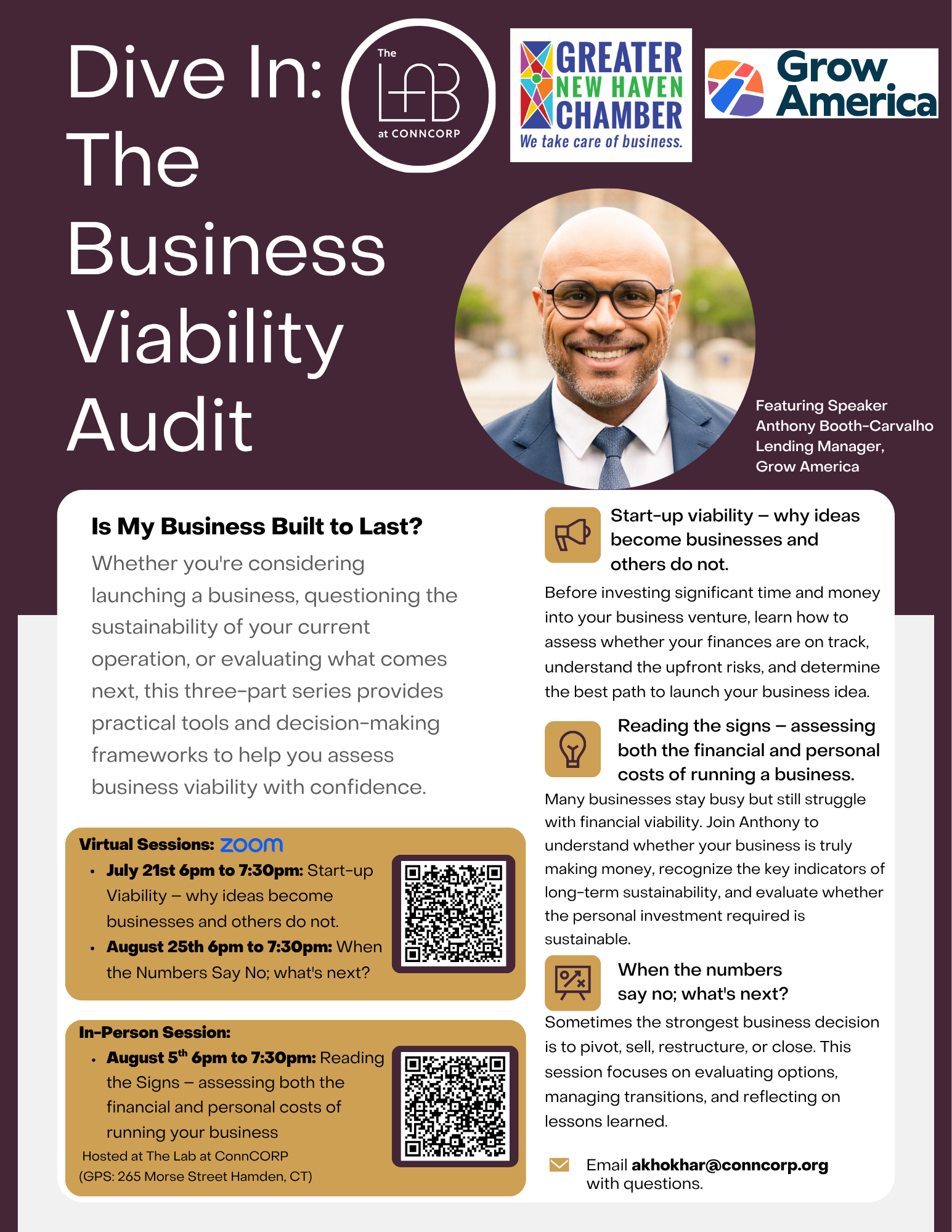 DIVE-IN (IN-PERSON): Reading the signs – assessing both the financial and personal costs of running your business