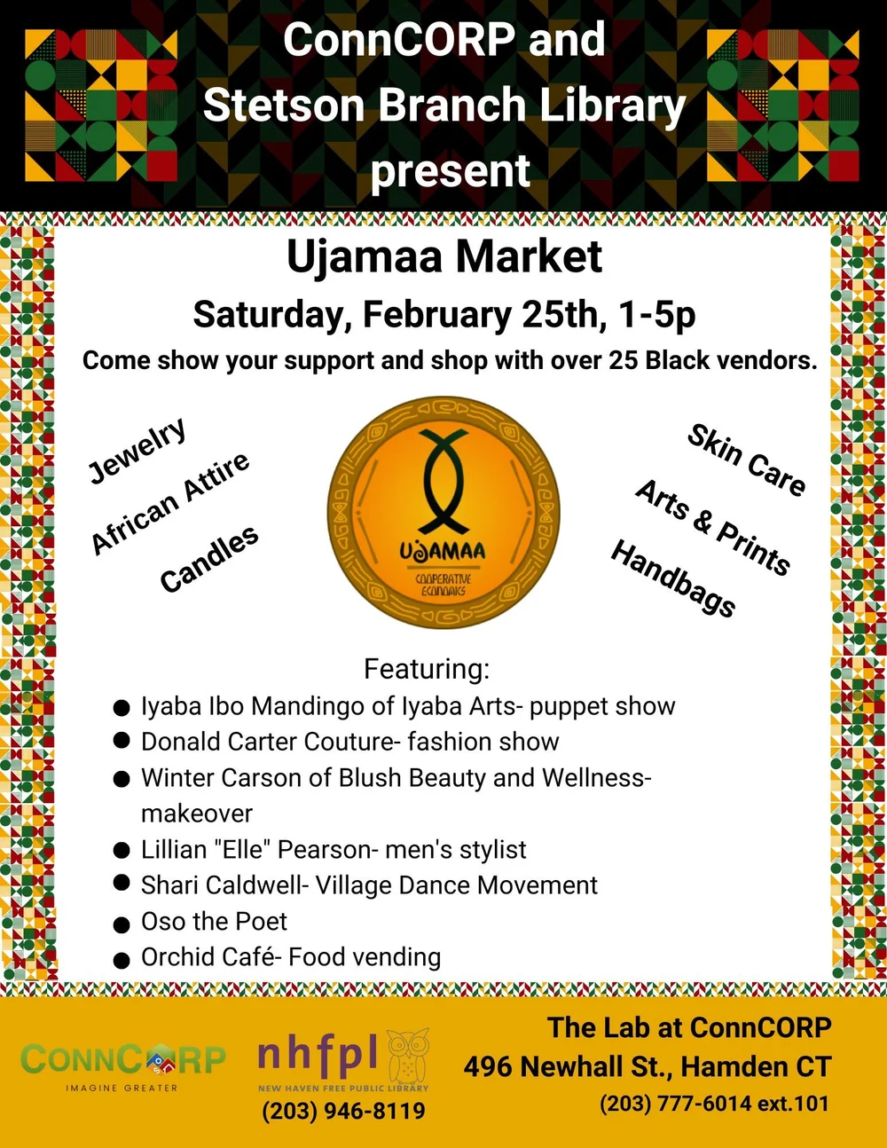 Ujamaa Market Stetson Library & ConnCORP — The Lab at ConnCORP