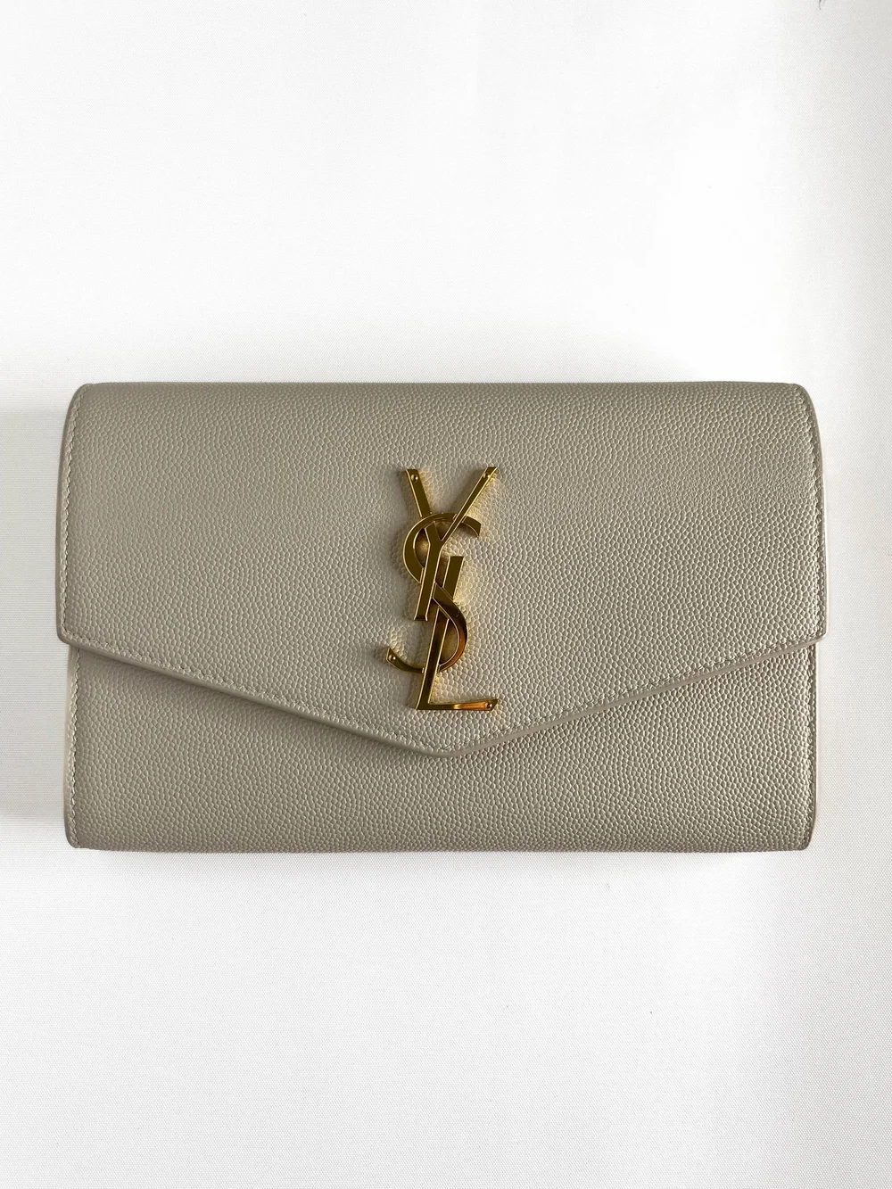 Envelope Clutch Saint Laurent Uptown Pouch Latte YSL Small