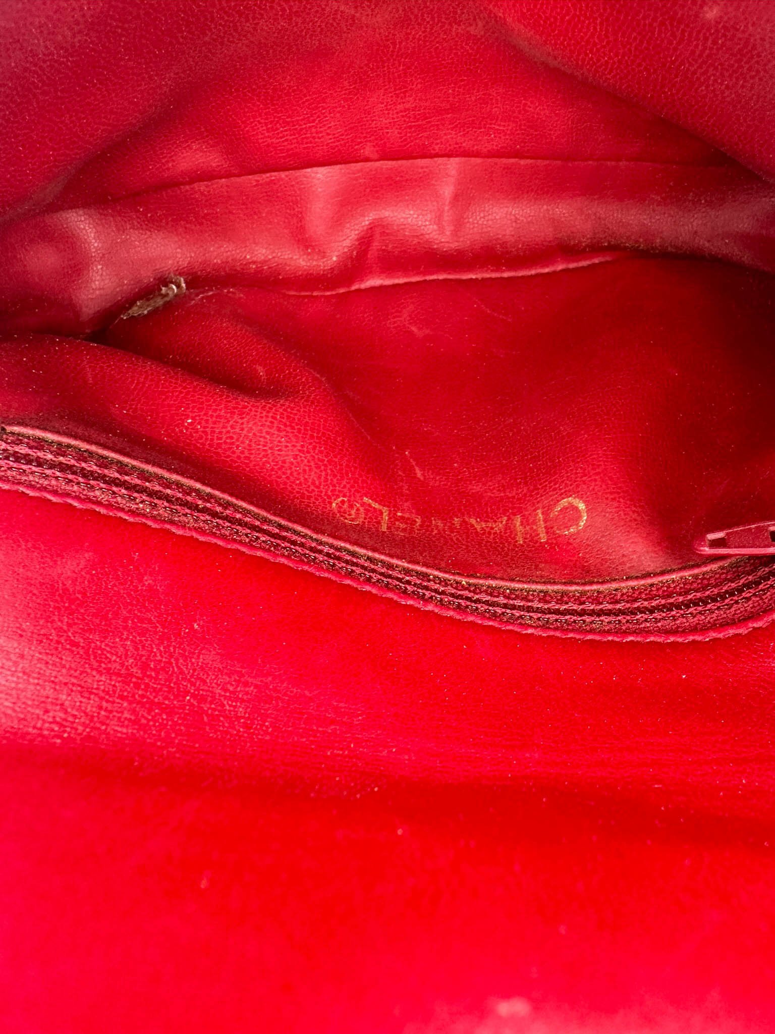 chanel belt bag red interior