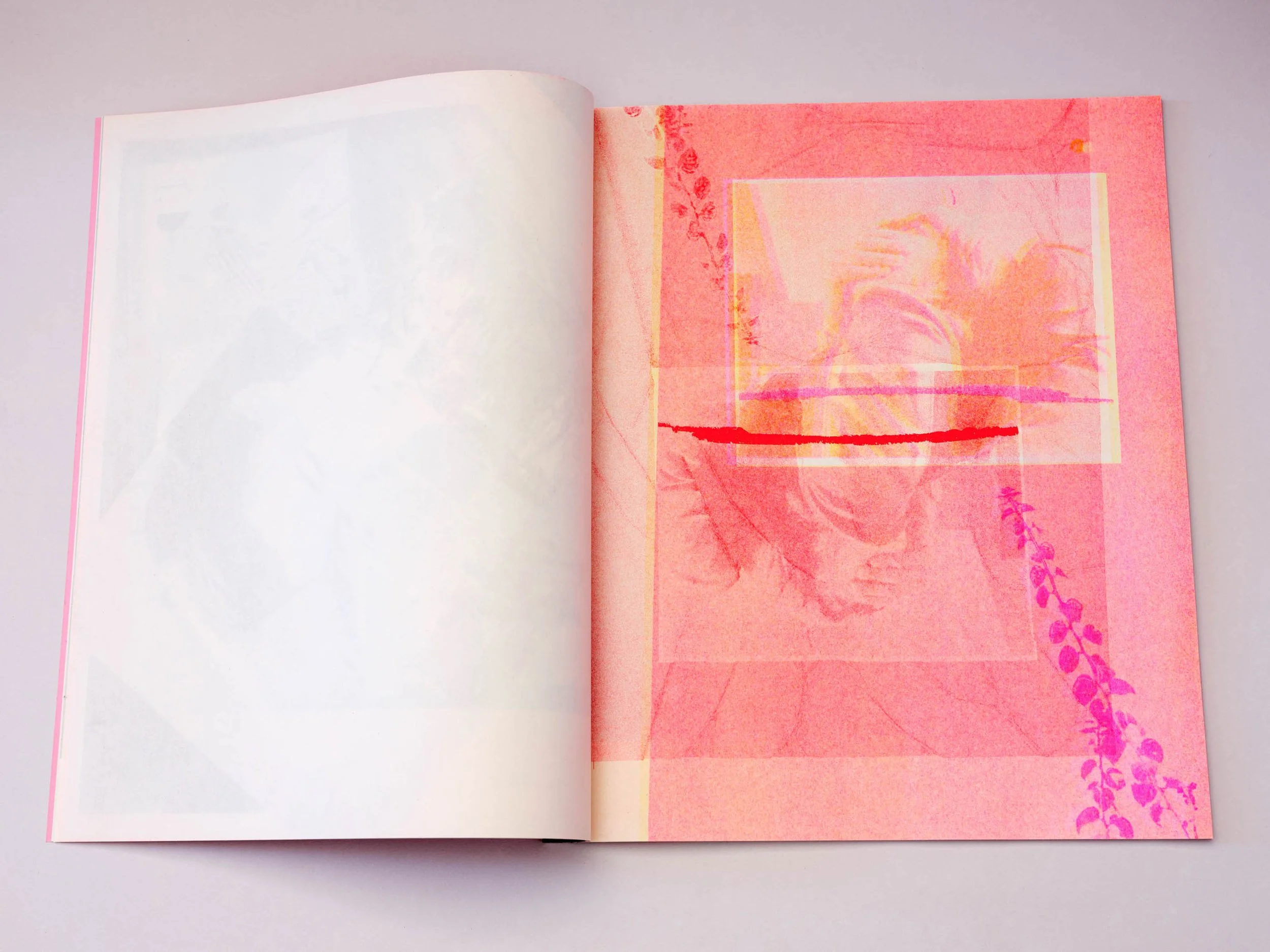  © Juan Orrantia, Risograph, book spread, from JSM (Juan sin miedo, Dreampress, 2023).  