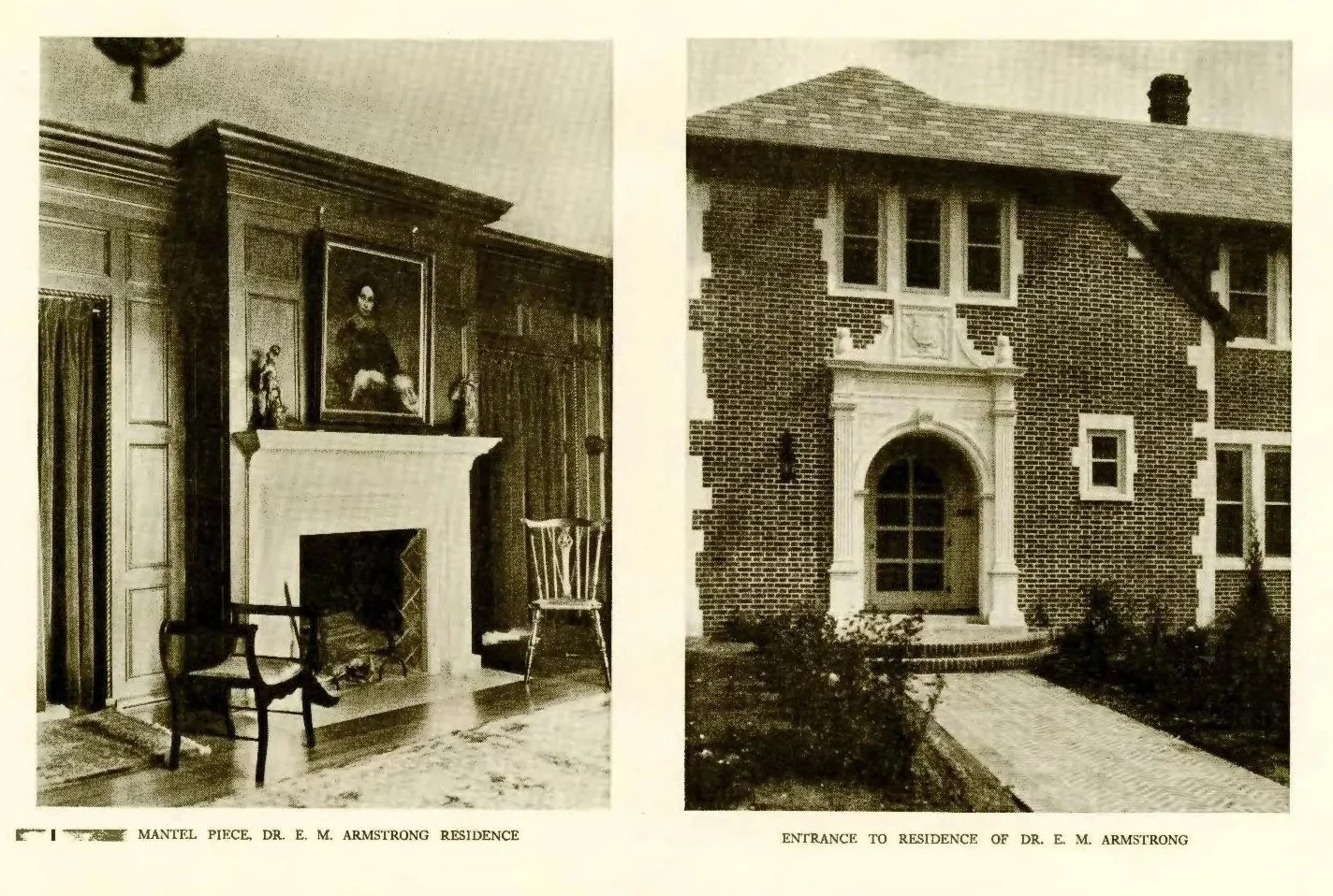 Interior and exterior images of the Armstrong House