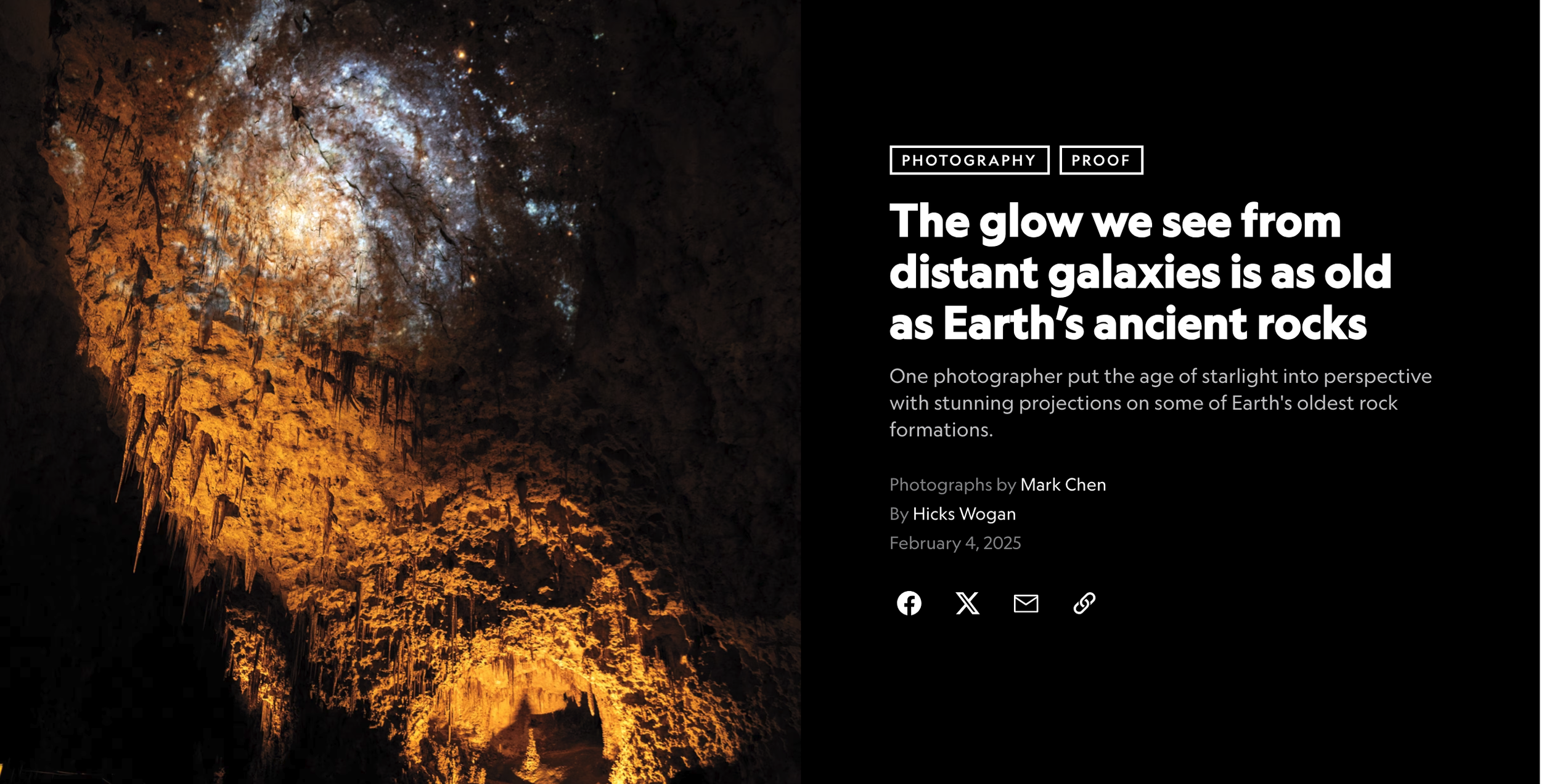 MARK CHEN: "When Space and Time Merge", National Geographic (printed and online editions), March 2025 Issue