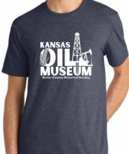 Heather Navy Kansas Oil Museum T-Shirt