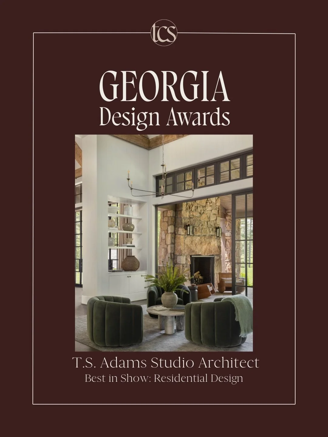 Continuing our celebration of clients wins at the 2025 Georgia Design Awards ✨⁠
Today we&rsquo;re spotlighting @tsadamsstudio and their 5 wins from their studio, starting with Gold AND Best in Show for Vacation Homes, along with Gold for Outdoor - Ex