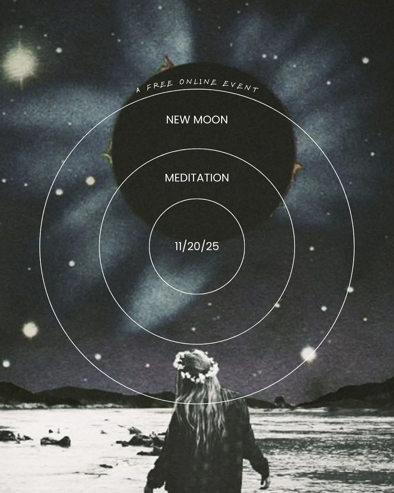 ✨ A FREE Online Event ✨

I hope you can join me next week on Thursday, November 20th from 7:30-8:30pm EST via Zoom for my monthly New Moon Meditation online offering 🌚

This is a free event in which we&rsquo;ll gather together virtually to learn mor
