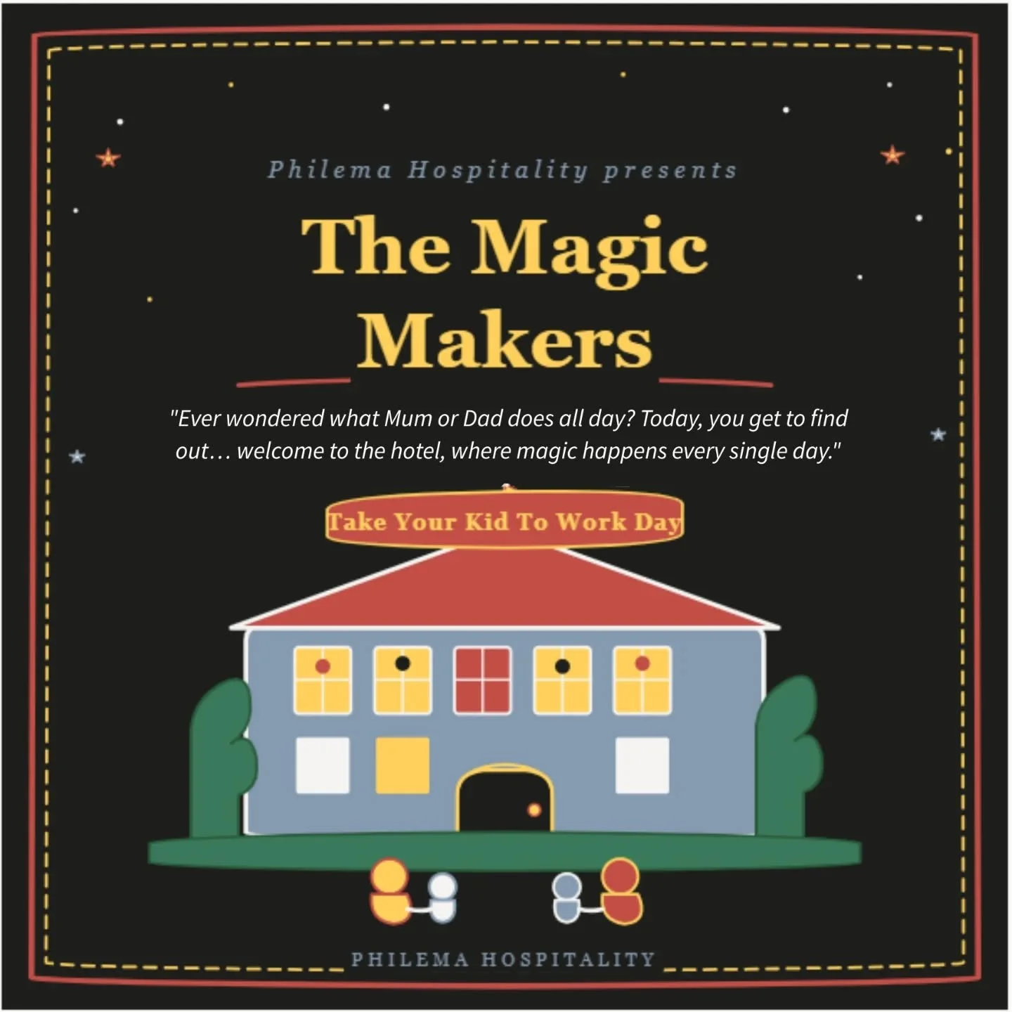 Happy Take Your Child to Work Day 💛

Ever wondered what Mum or Dad actually does all day? Today, we're letting the little ones find out.
From the person who greets every guest like they're the most important person in the room, to the one who's up b