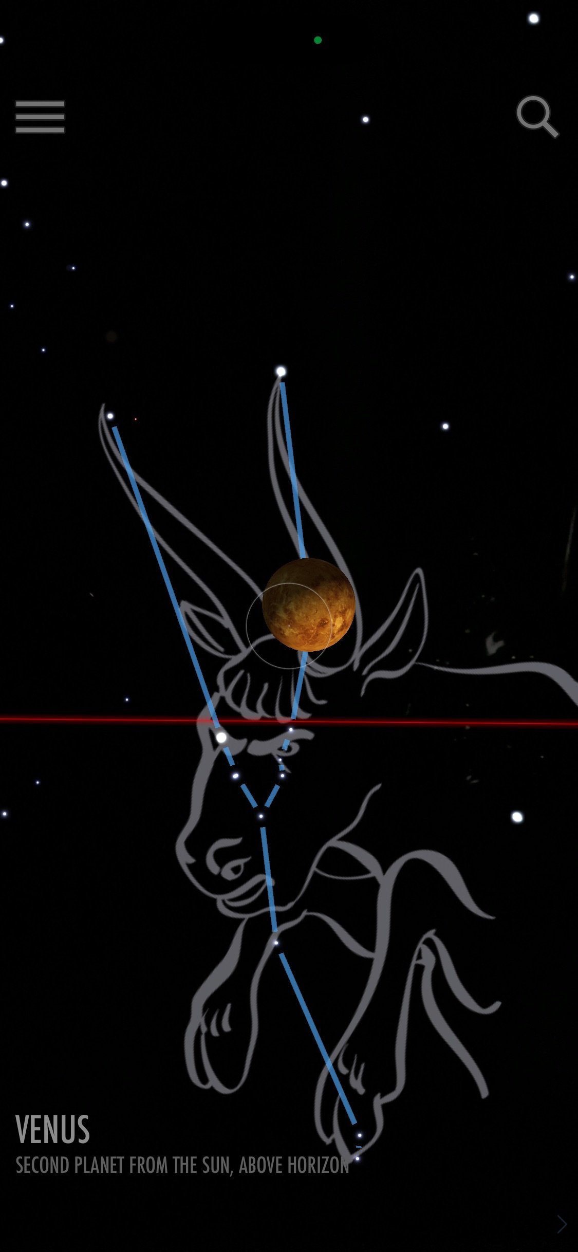 Escorted by Venus.