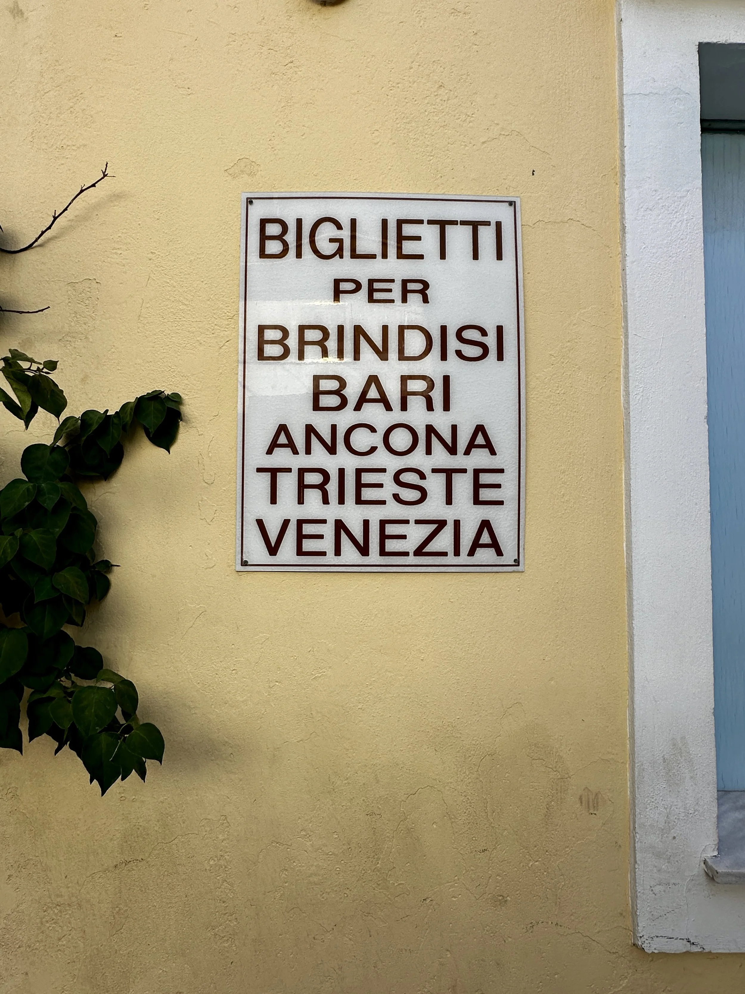 Towns we visited up the Italian coast.