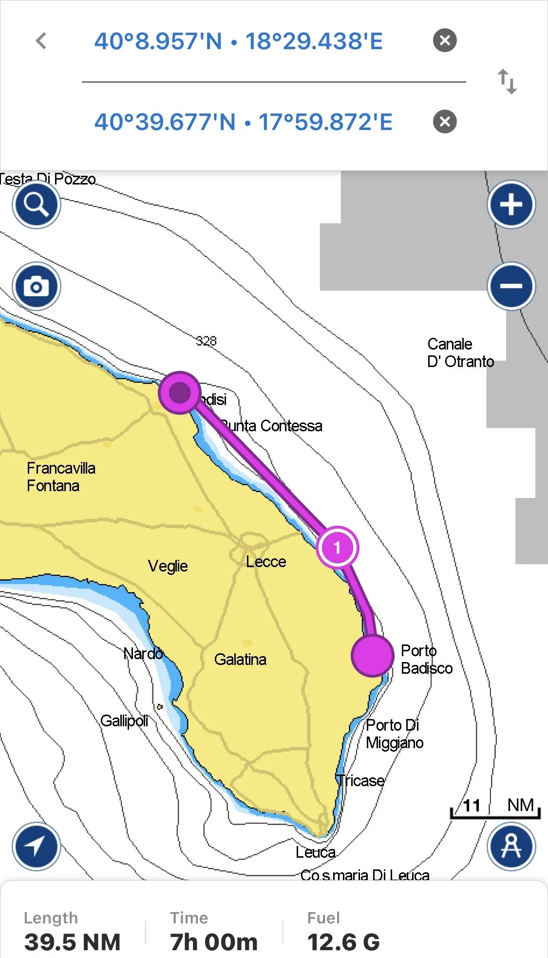 40 km sail.