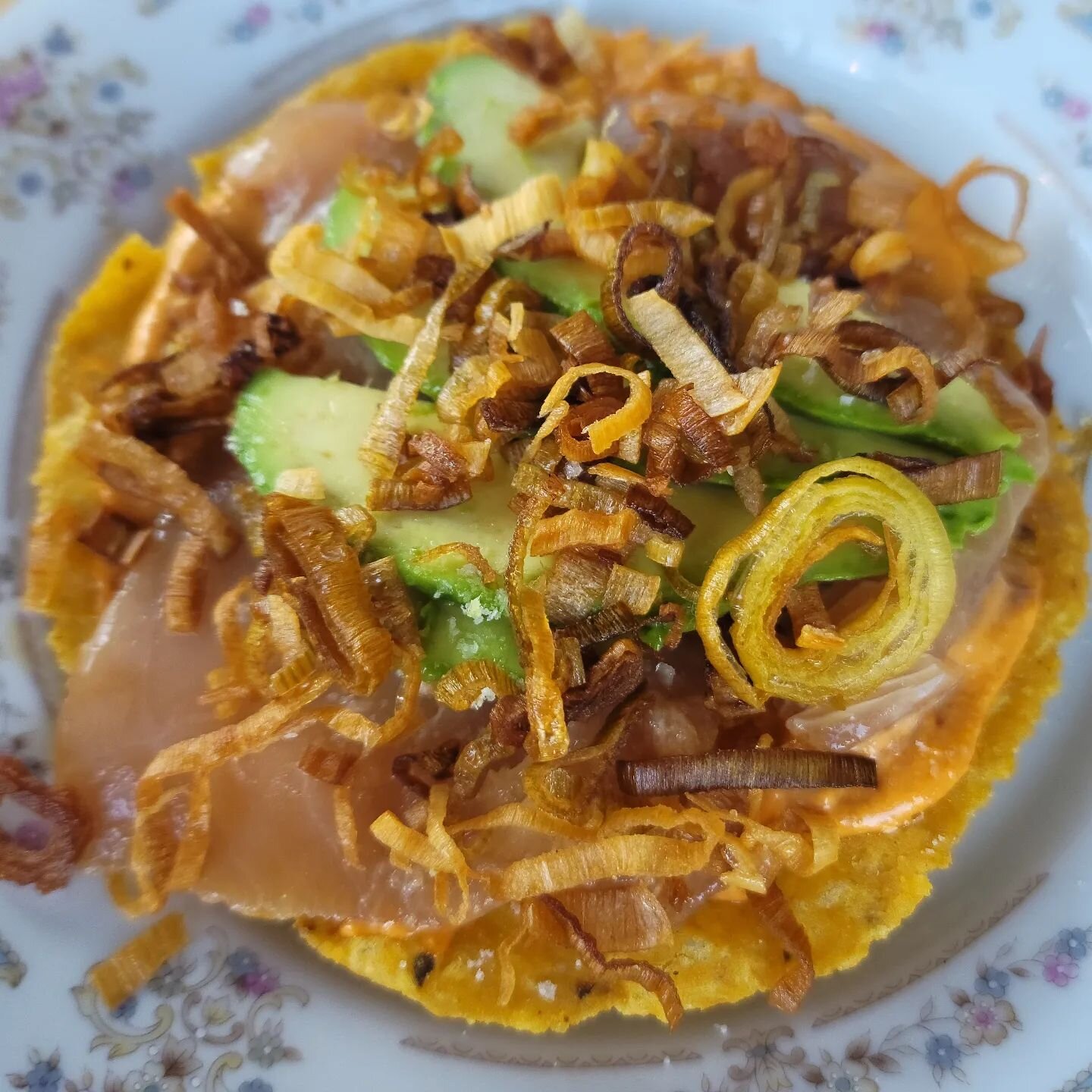 HIGHLY recommend the pop up, Pancita, at Pair. This is the Albacore Tuna Tostada, and unbelievably delicious. Everything we had was amazing. #tostadas #pairseattle #pairrestaurant #menu #janetbecerra #mexicanfood #delicious #deliciousfood #seattleres