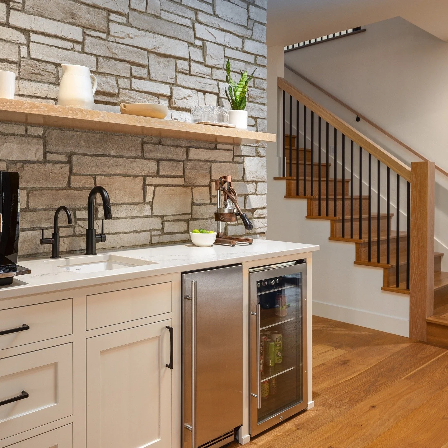 Some of the most detailed spaces in large projects are also the smallest. This coffee bar was meticulously thought out down to the specific needs of the clients and it turned out great!