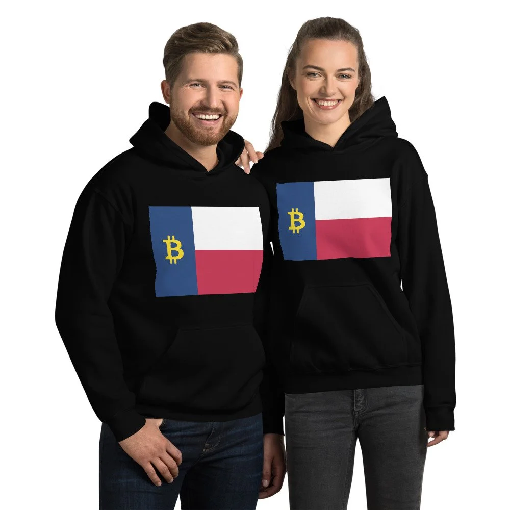 Unisex Hoodie - Tejas Bitcoin flag - black