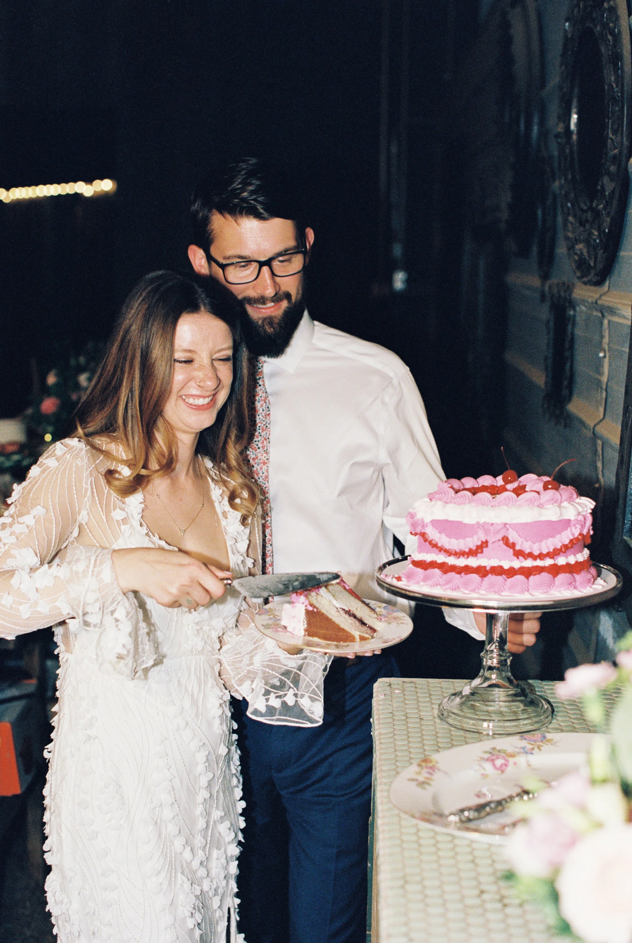 Candid Documentary Film Wedding Photographer Vintage Cake