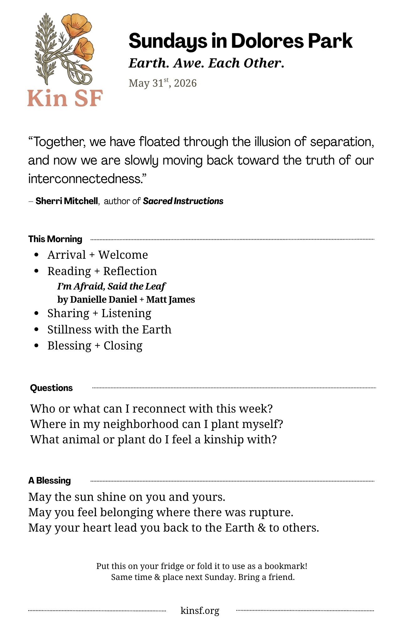 Bulletin for May 31, 2026