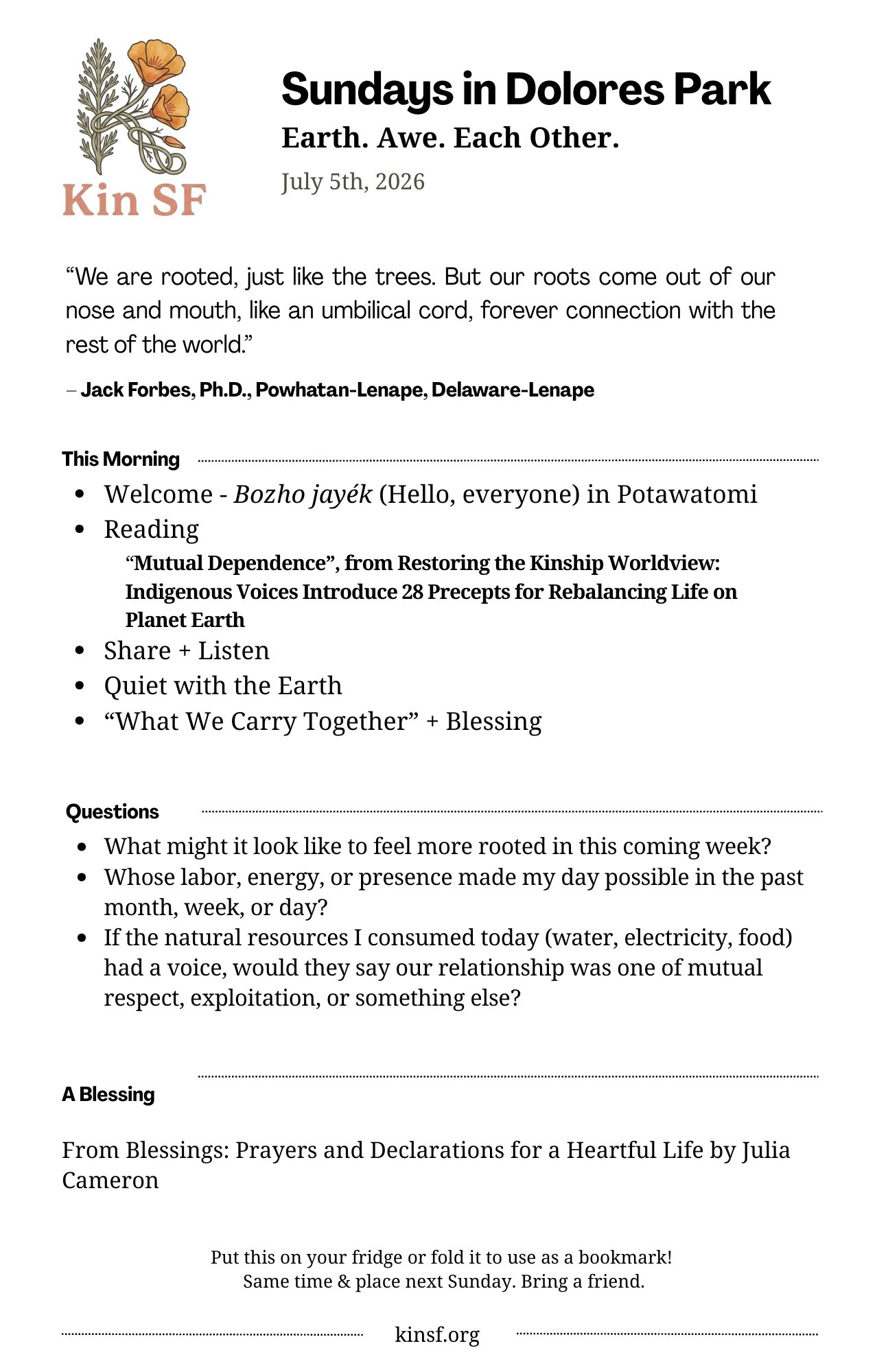 Bulletin for July 5, 2026