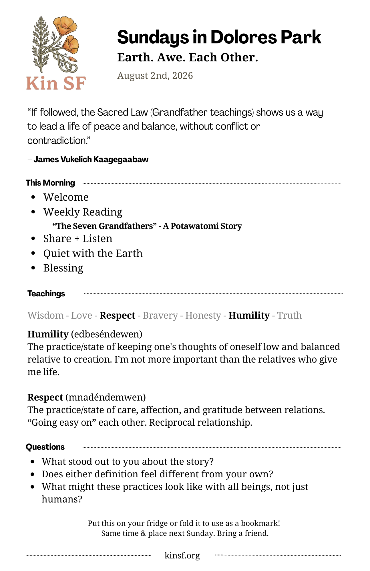Bulletin for August 2, 2026