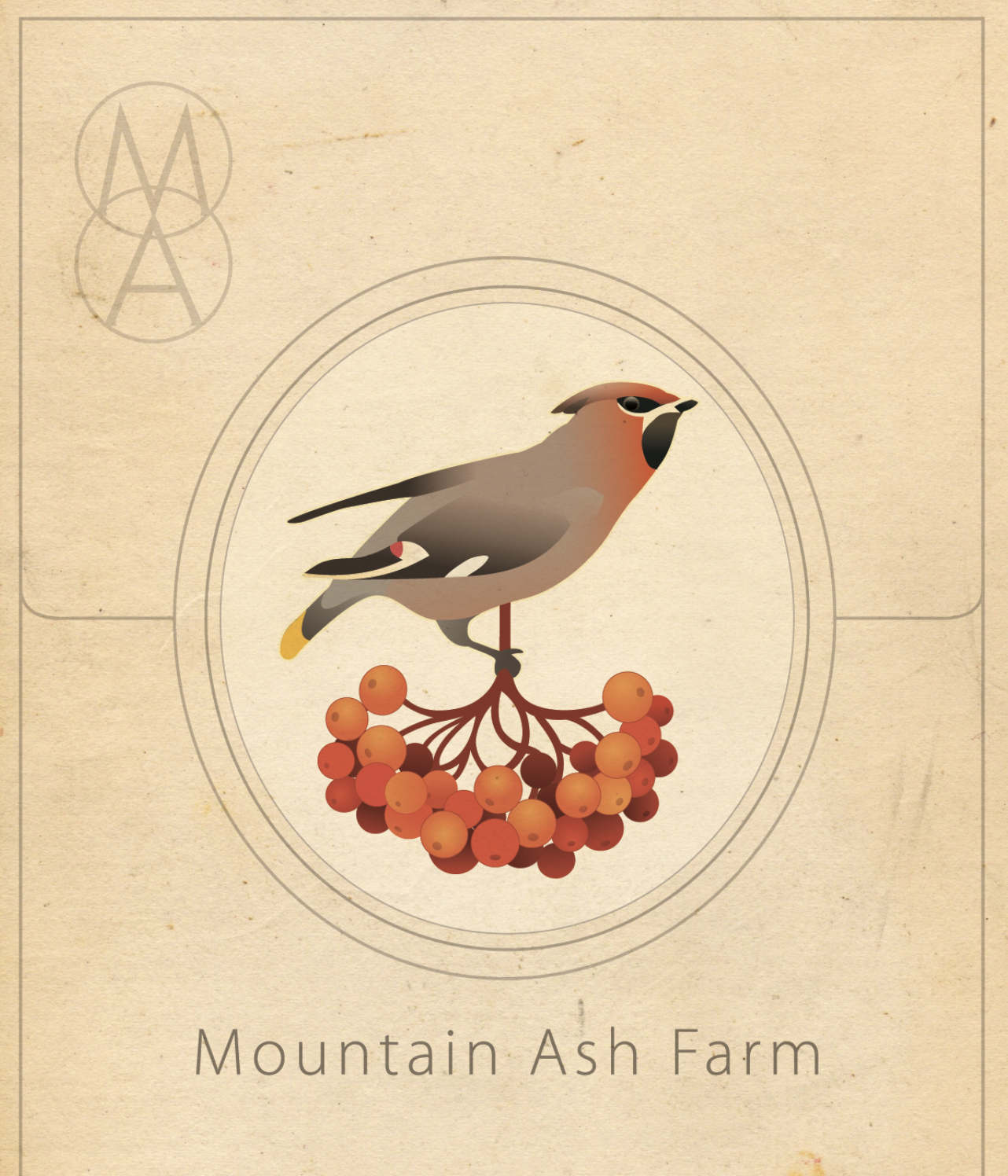 Visual brand identity for a local inn, featuring a classic motif that evokes the romance of the surrounding landscape and celebrates its historic farm heritage.