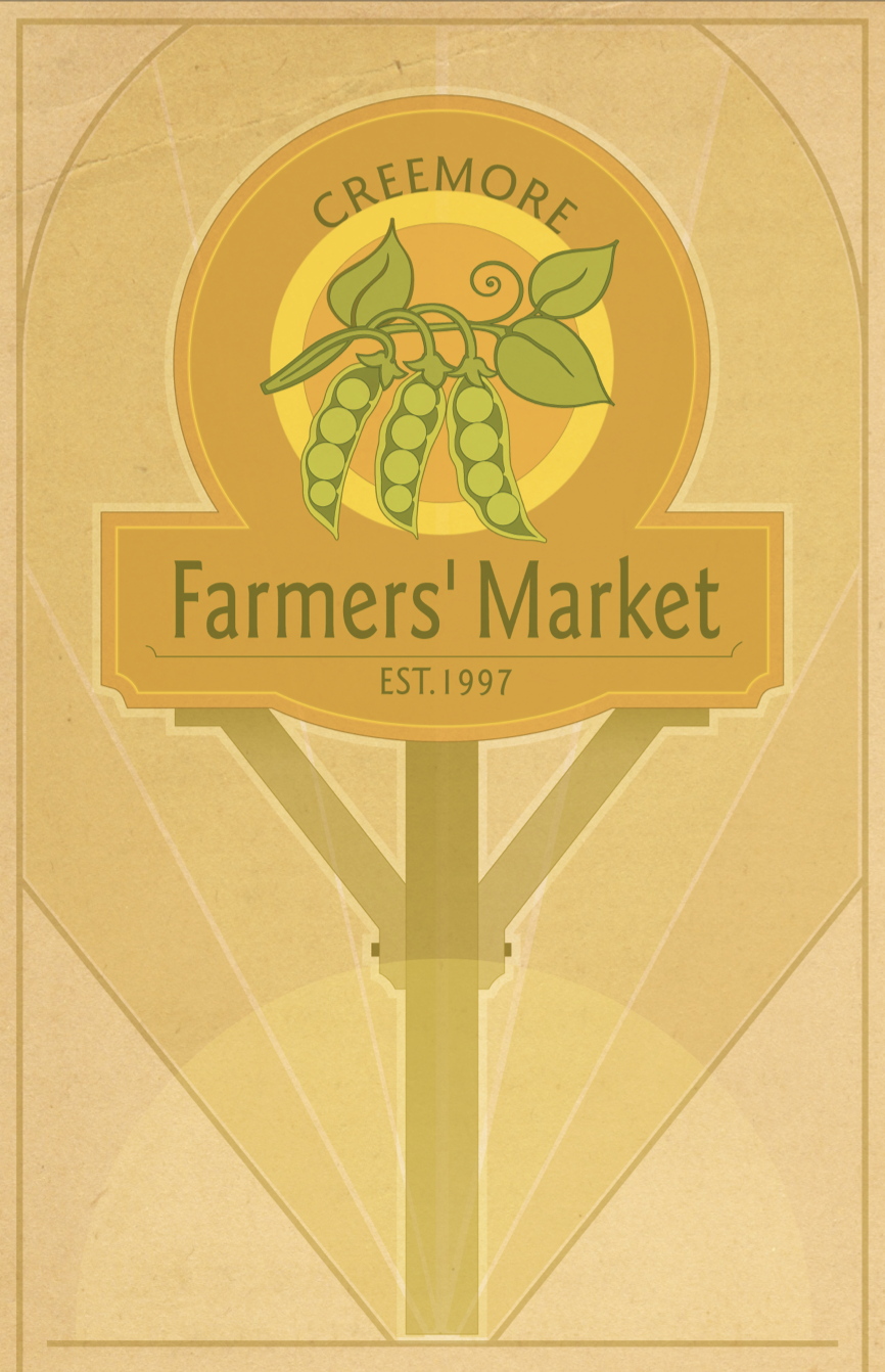 Signage and branding celebrating Creemore’s agricultural heritage.